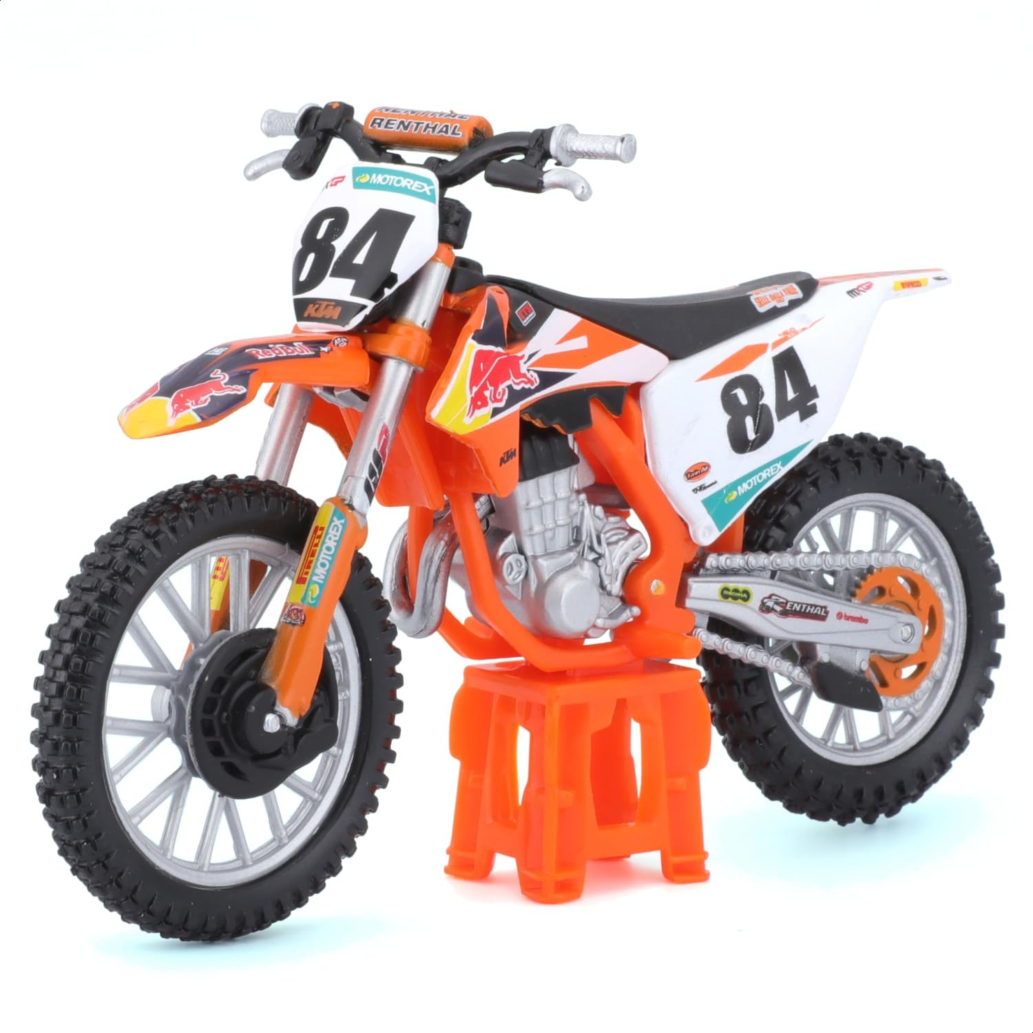 Bburago KTM 450 SX-F Factory Edition 2018 Diecast Motorbike 1:18 Scale Metal Orange