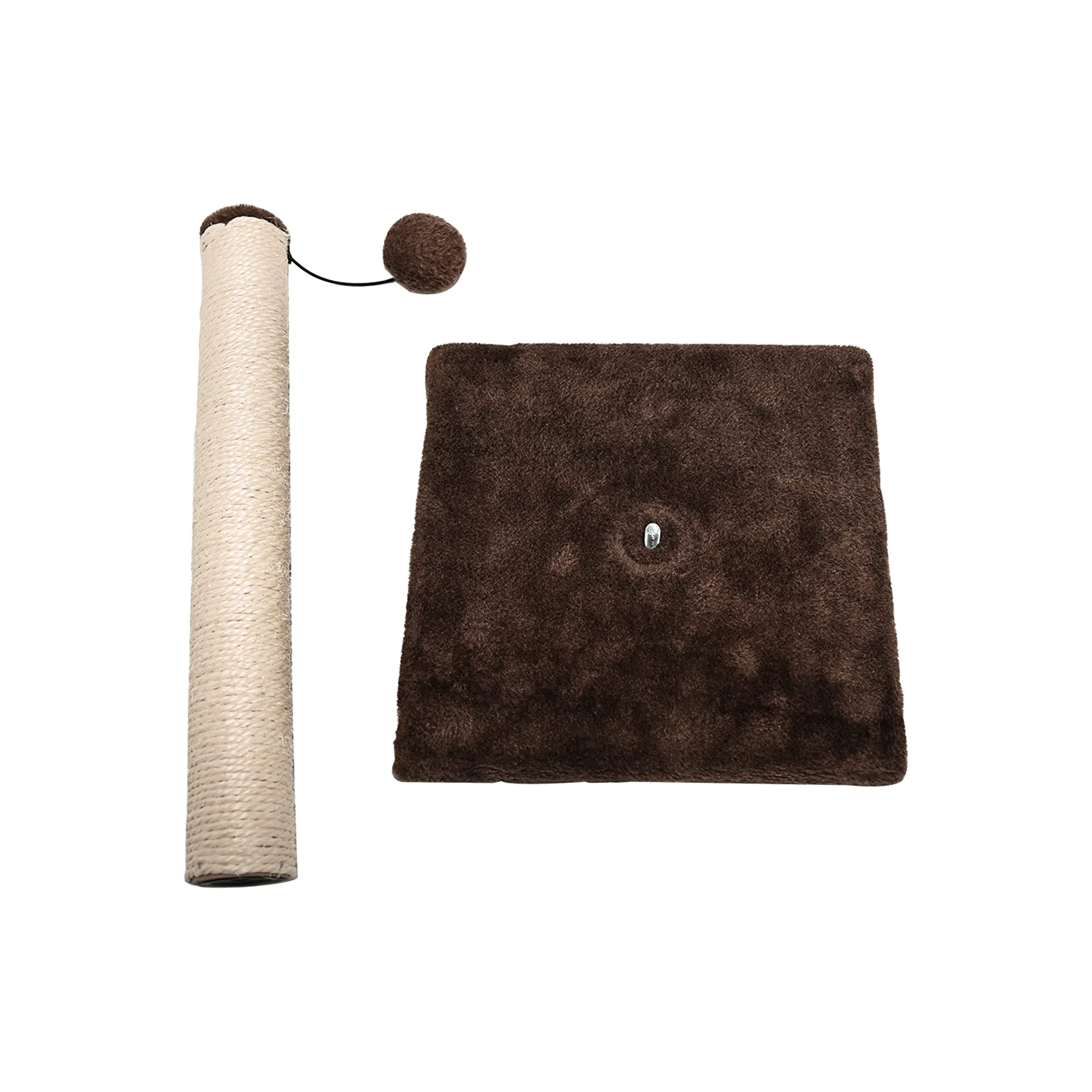 RAM ONLINE Cat Scratcher - 40cm Height, Plush Base, Dangly Ball | Indoor Use, Cats