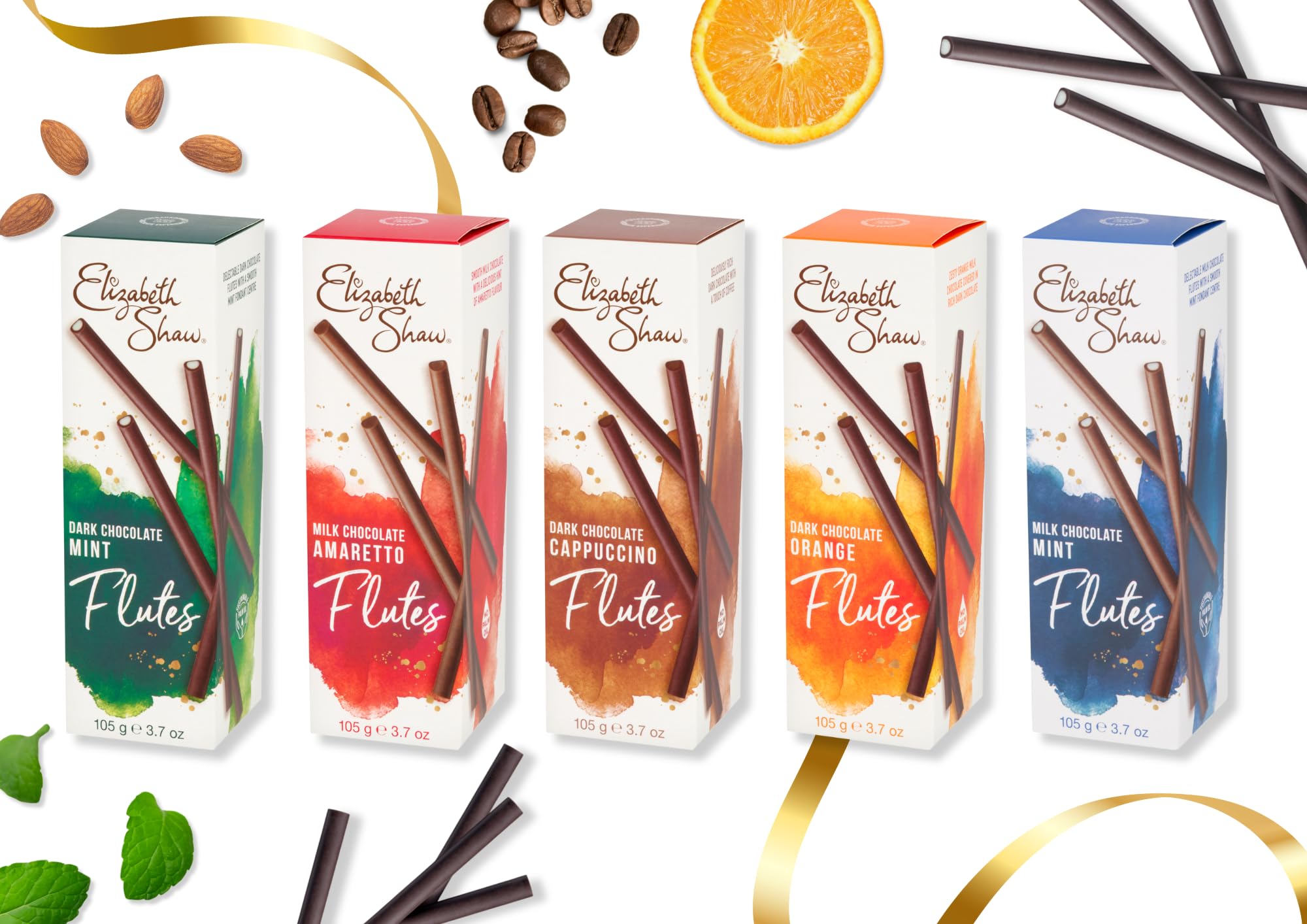 Elizabeth Shaw Dark Chocolate Orange Flutes 105g - Milk Chocolate with Orange Centre