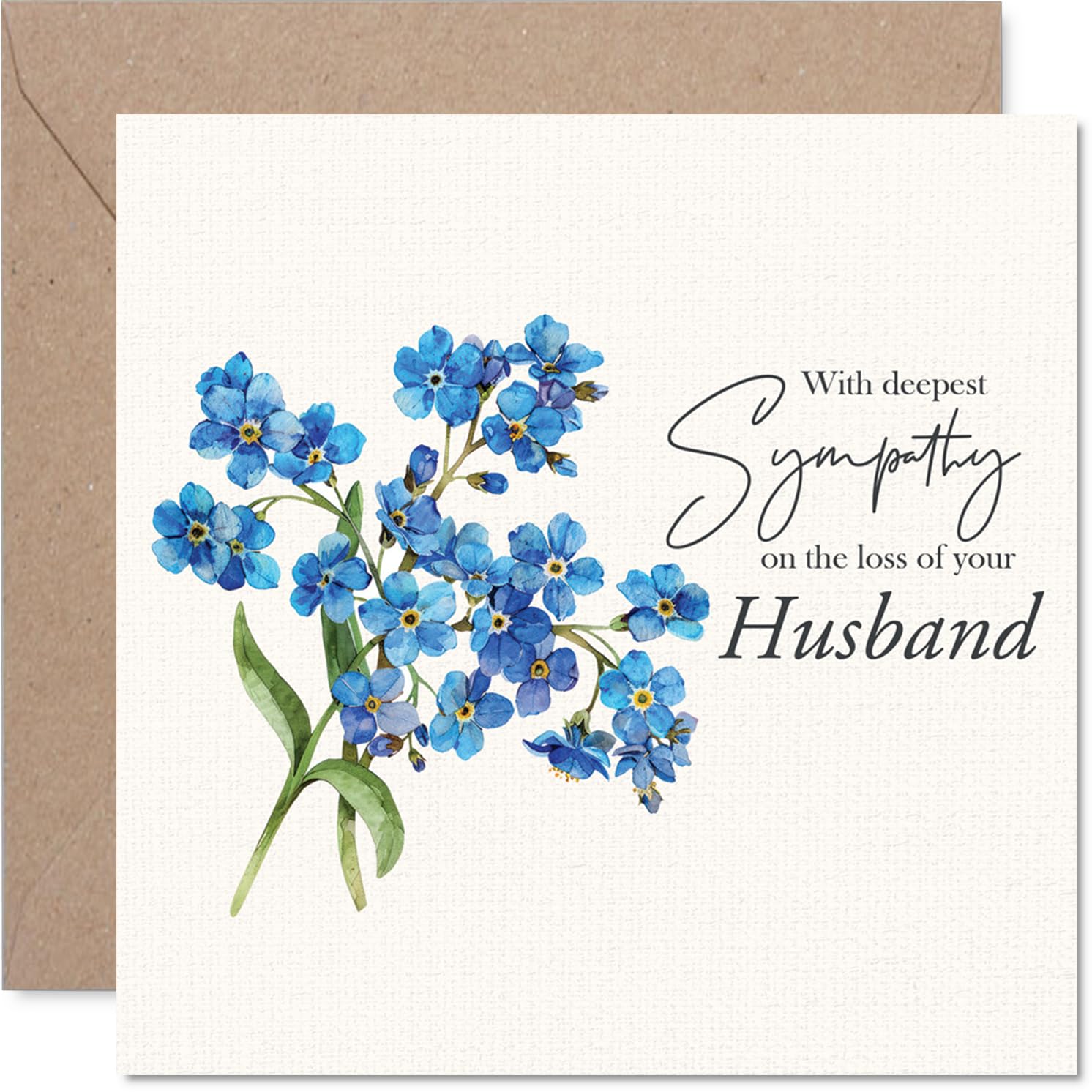 Stuff4 Sympathy Card for Loss of Husband - With Deepest Sympathy | 145mm x 145mm 1