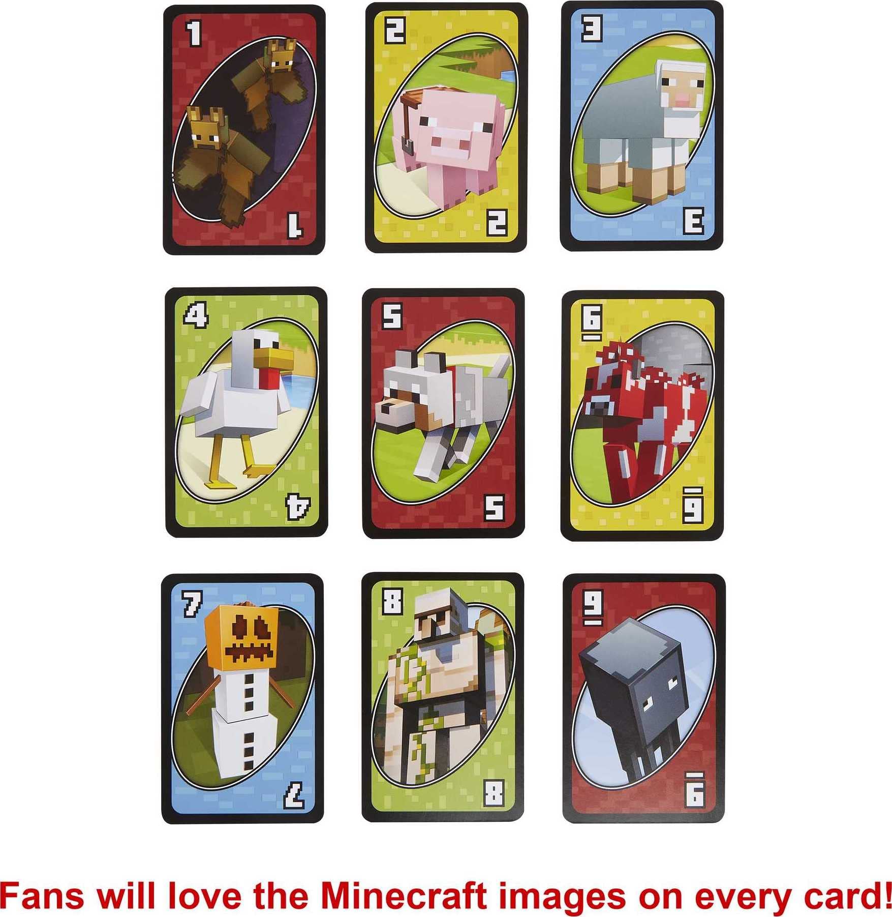 Mattel Games UNO Minecraft Edition Card Game | 2-10 Players | Ages 7+ | Multicolor 3