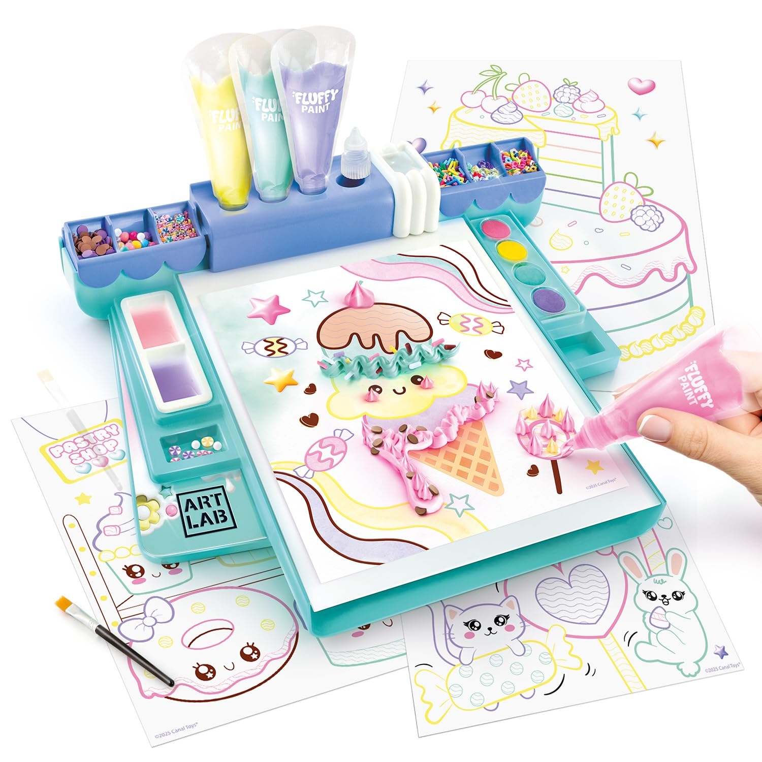 Canal Toys Art Lab Fluffy Painting Studio - 3D Art Set with 10 Posters & Water-Based Paint