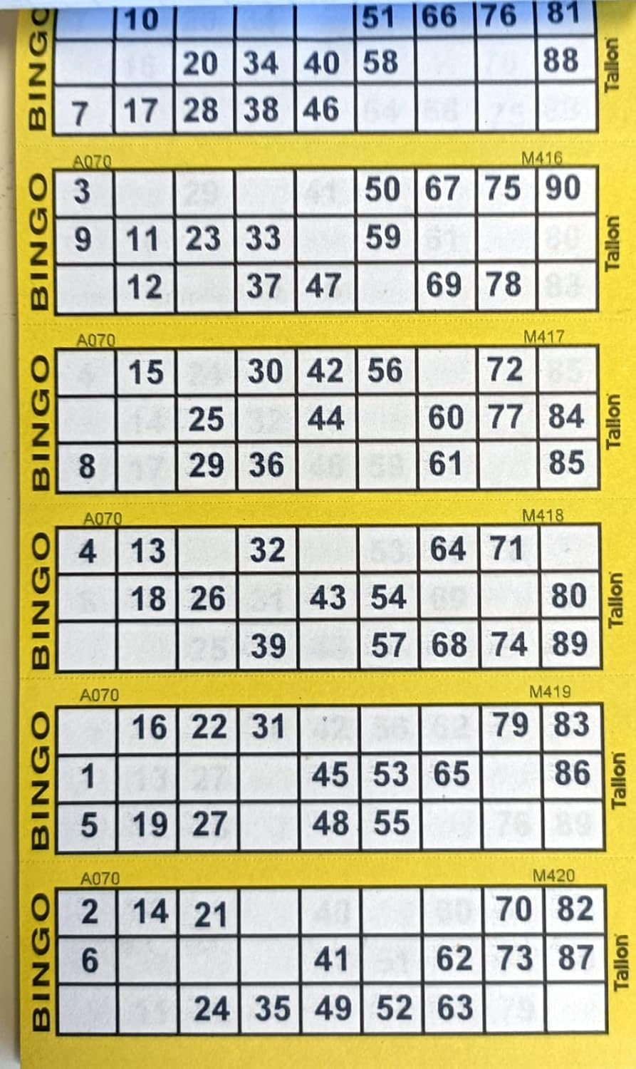 1ABOVE Bingo Tickets Stationery Multi Fun Books Pages Jumbo 6