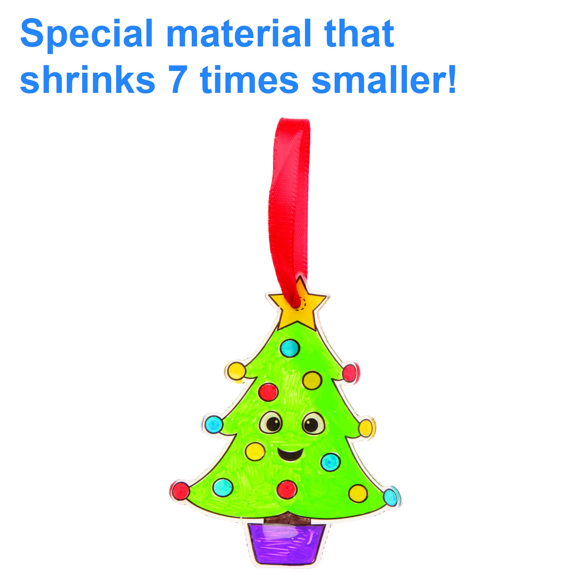 Baker Ross Christmas Super Shrink Decorations - Pack of 10 Plastic Craft Kit for Kids 3