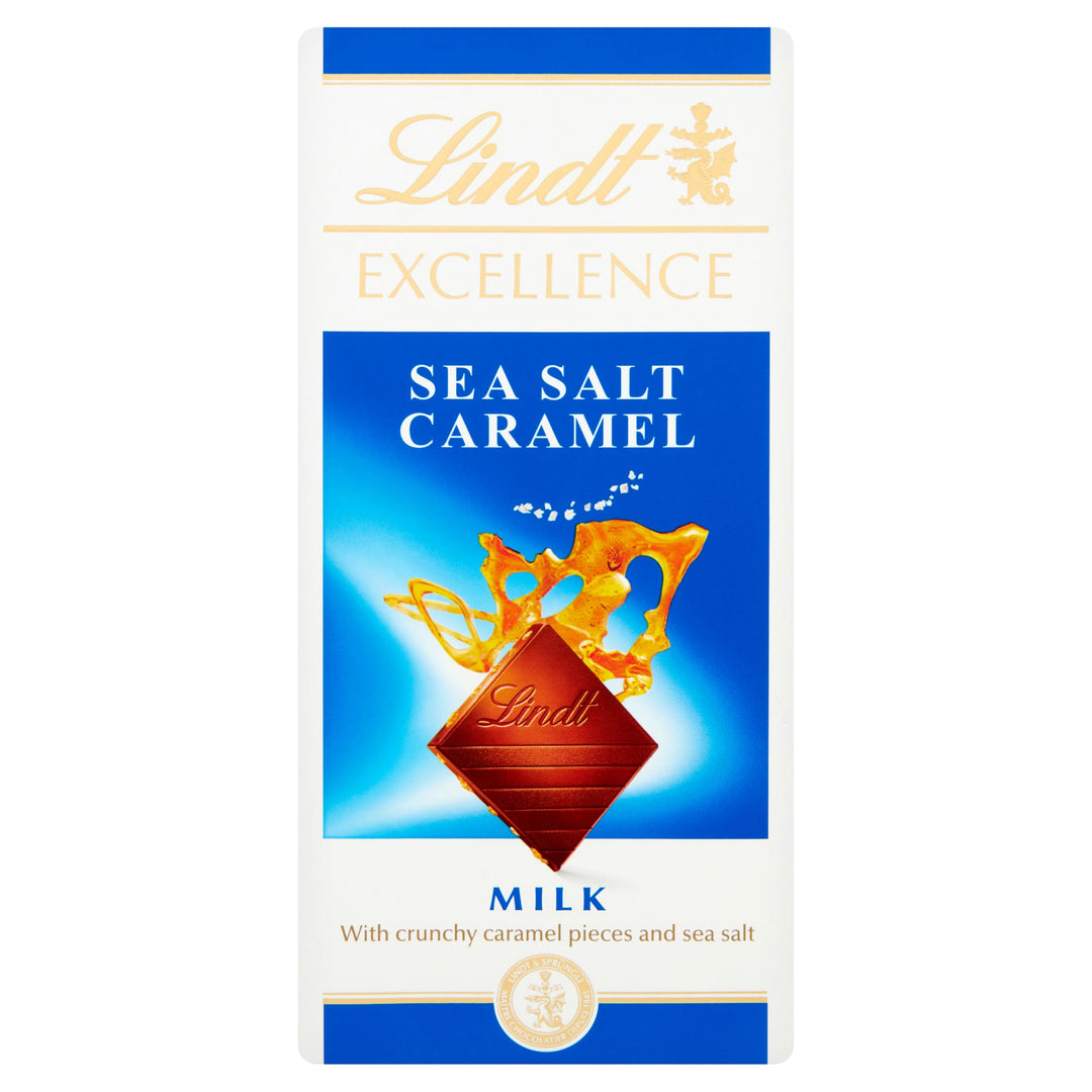 Lindt Excellence Milk Chocolate with Sea Salt & Caramel Bar, 100g