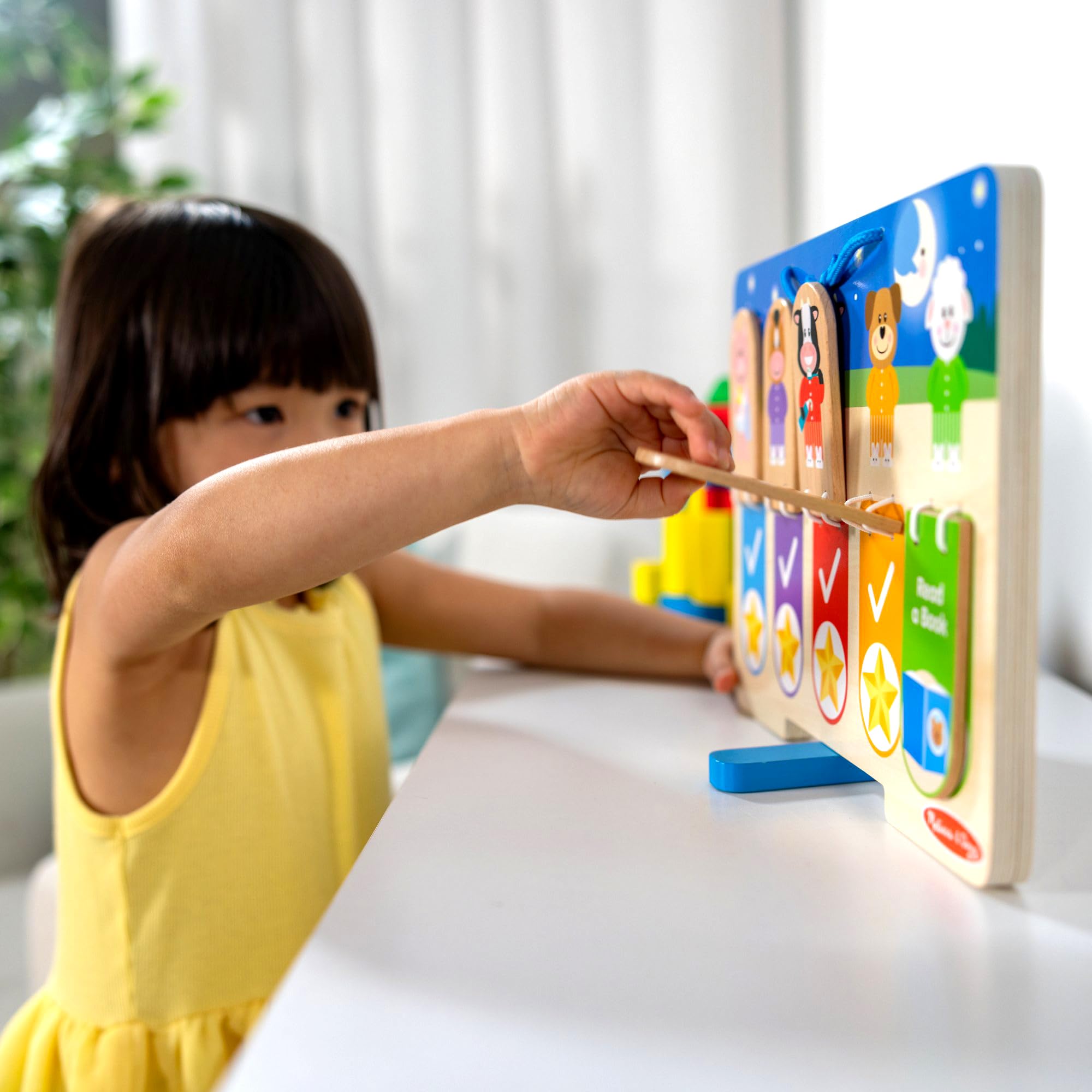 Melissa & Doug My Daily Routines Chart - Early Learning Toy for Kids Ages 3-6 | Double-Sided Interactive Board | FSC Certified Wood 7