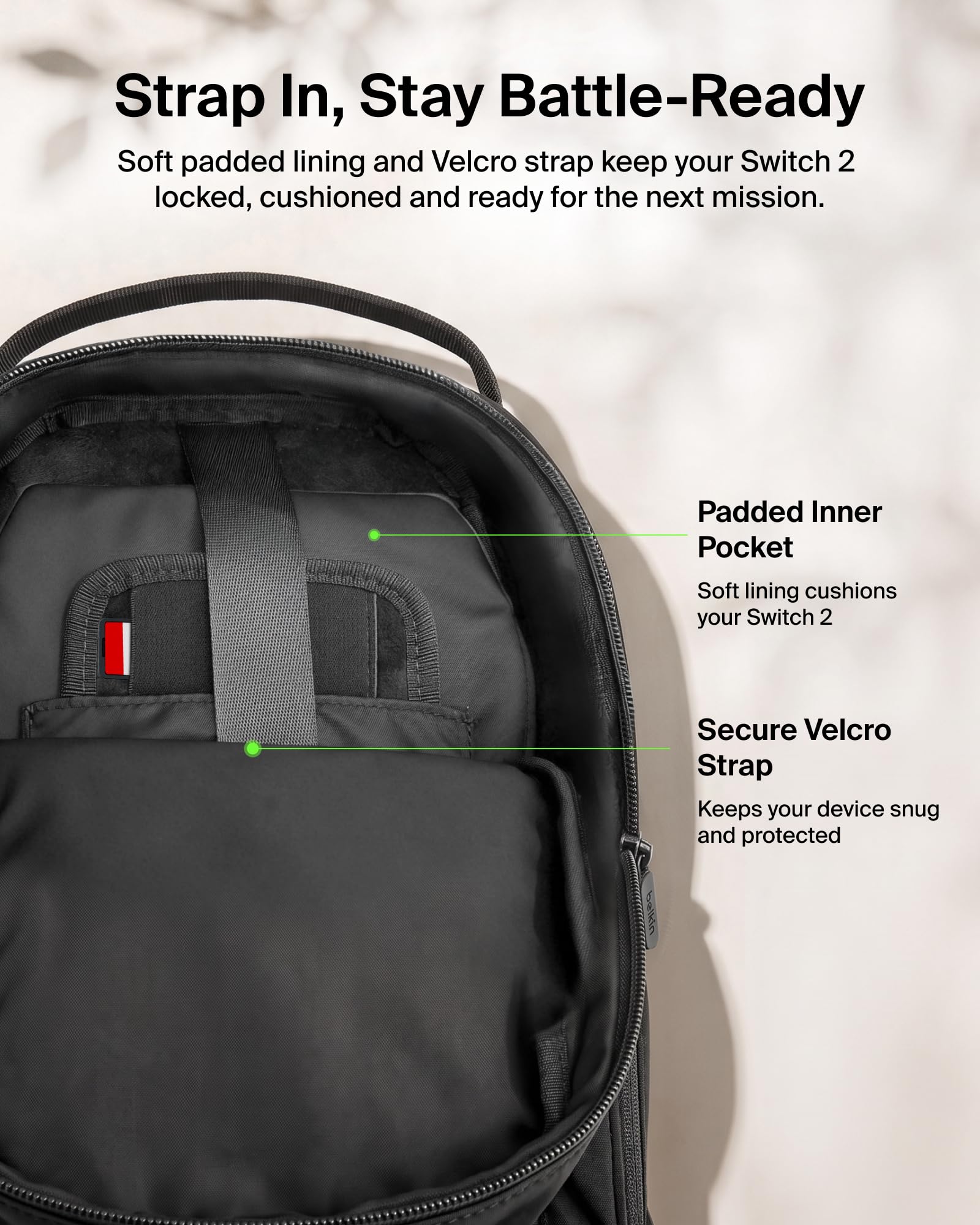 Belkin Gaming Crossbody Bag for Nintendo Switch 2 - Protective Carry Case | Black | ENA022hqBK 3