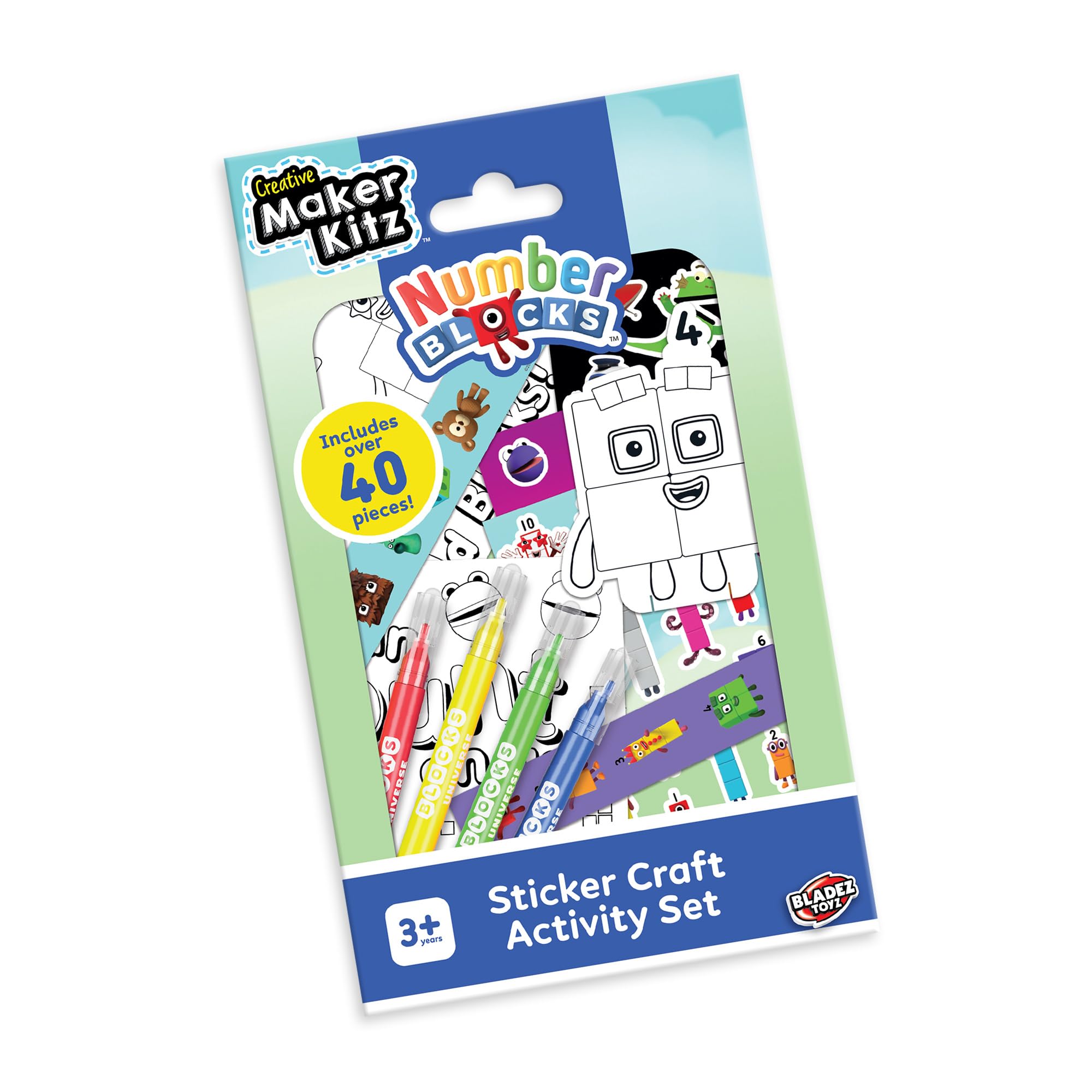 BLADEZ Numberblocks Sticker Activity Set - 40+ Pieces | Drawing & Maths Learning Kit