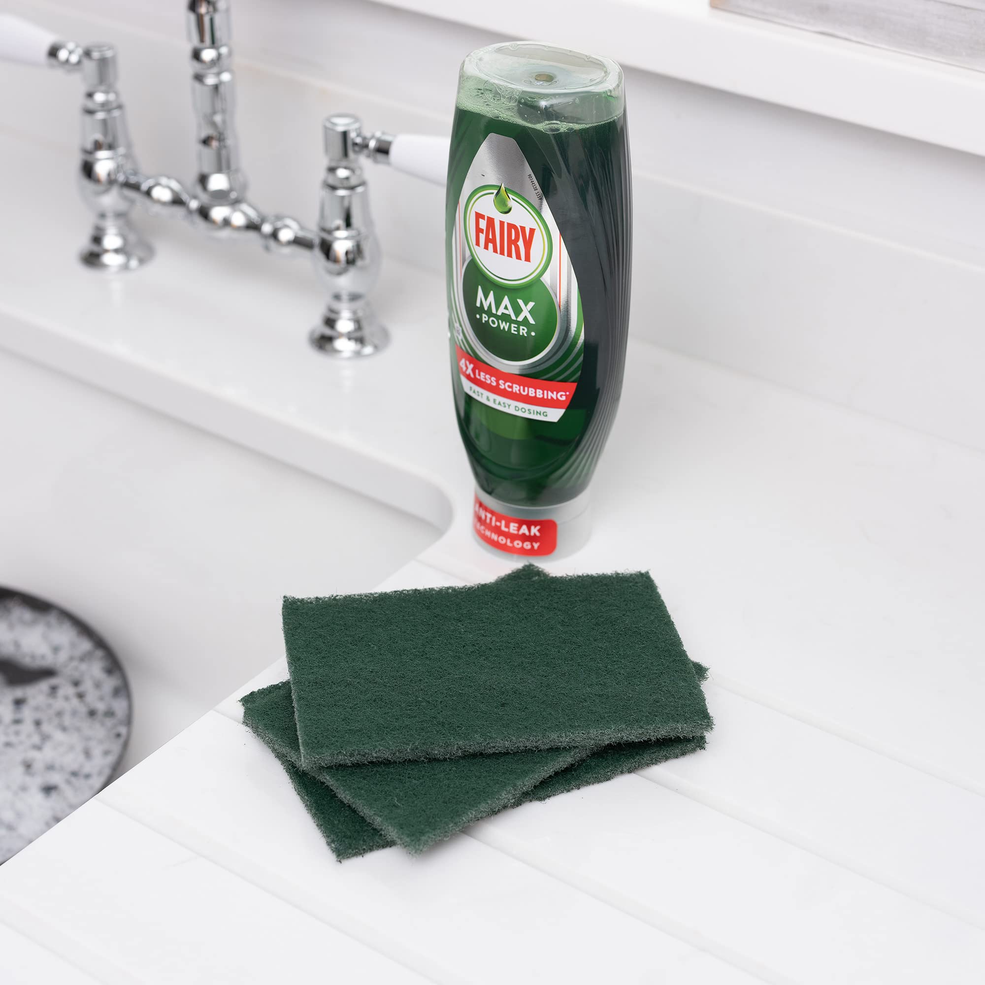 Addis Fairy Original Extra Strong Scourer Pads, Pack of 3, Mixed Colours (Green, Black & Red) 15