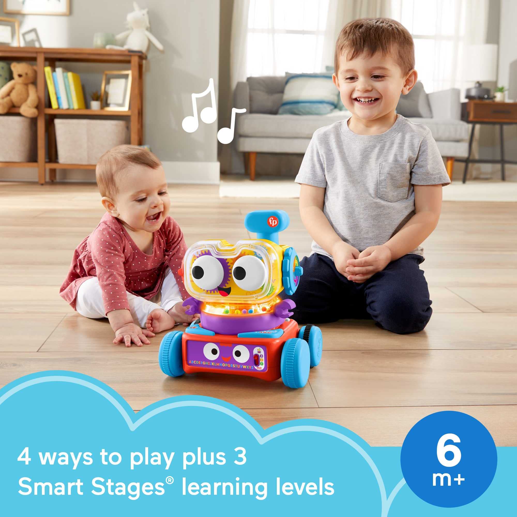 Fisher-Price 4-in-1 Ultimate Learning Bot, giocattolo elettronico di attività con luci, musica e contenuti educativi per neonati e bambini 5