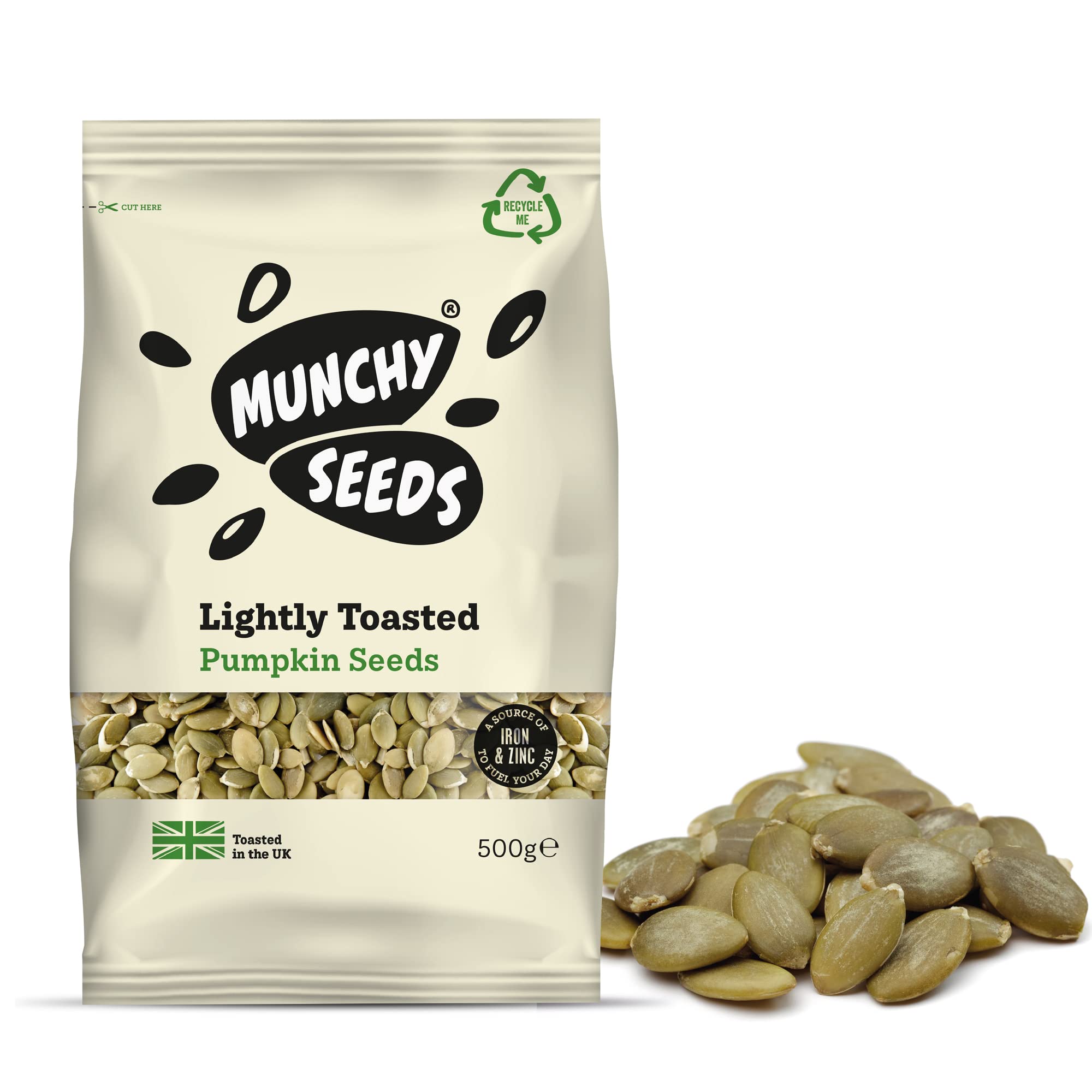Munchy Seeds Lightly Toasted Pumpkin Seeds - Source of Protein & Gluten Free | 500g Pack