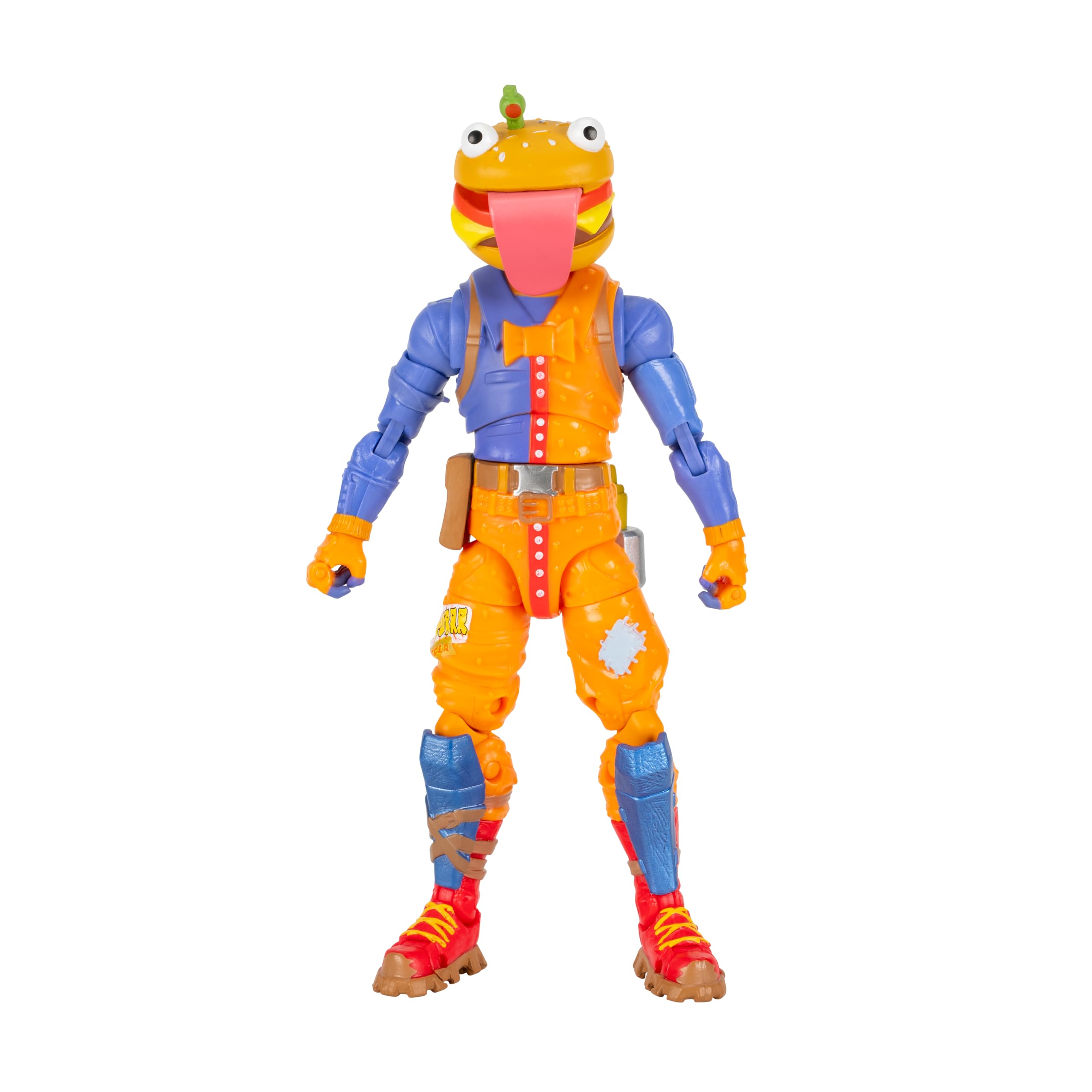 Jazwares Fortnite Beef Boss - 6-inch Articulated Action Figure with Harvesting Tool & Back Bling