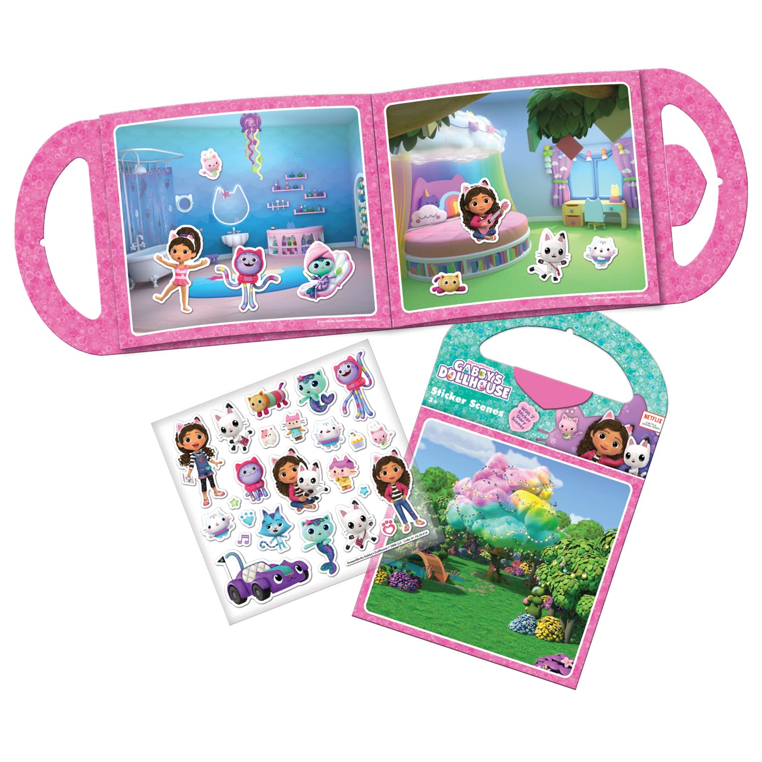 Paper Projects Gabby's Dollhouse Activity Set - 6 Scenes, 3 Sticker Pages | Unisex Children 2