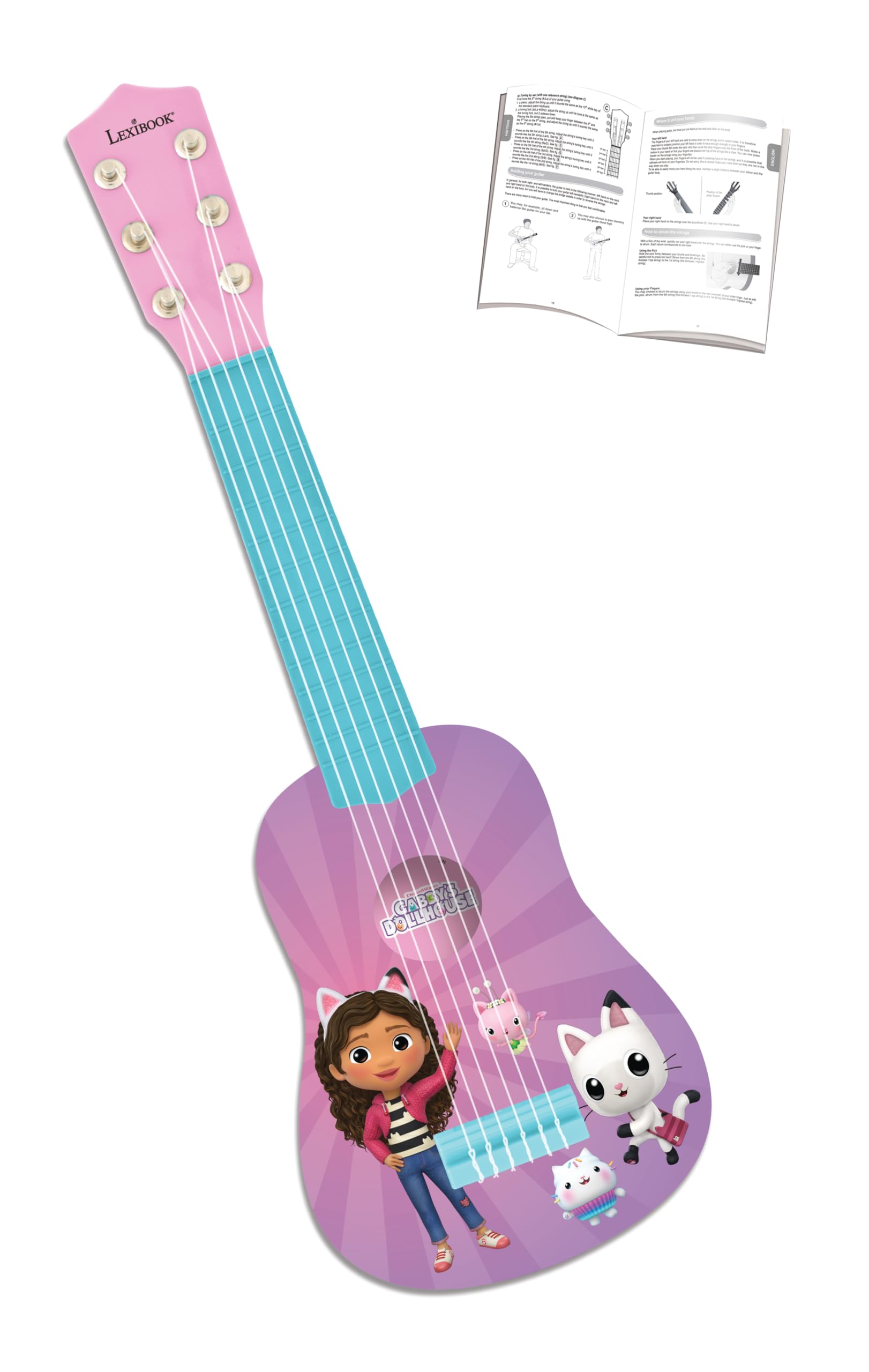 Lexibook Gabby's Dollhouse My First Guitar for Children with 6 Nylon Strings