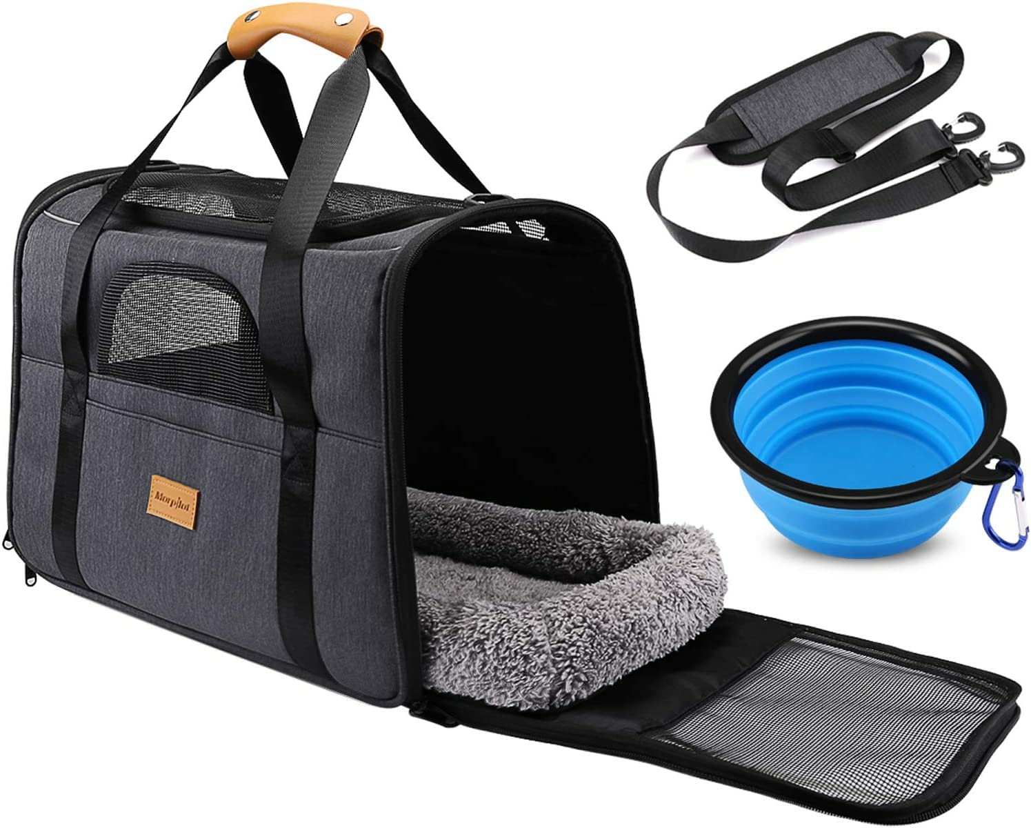 morpilot Airline Approved Soft-Sided Pet Carrier - Black Grey | Up to 7kg/15 lbs 1