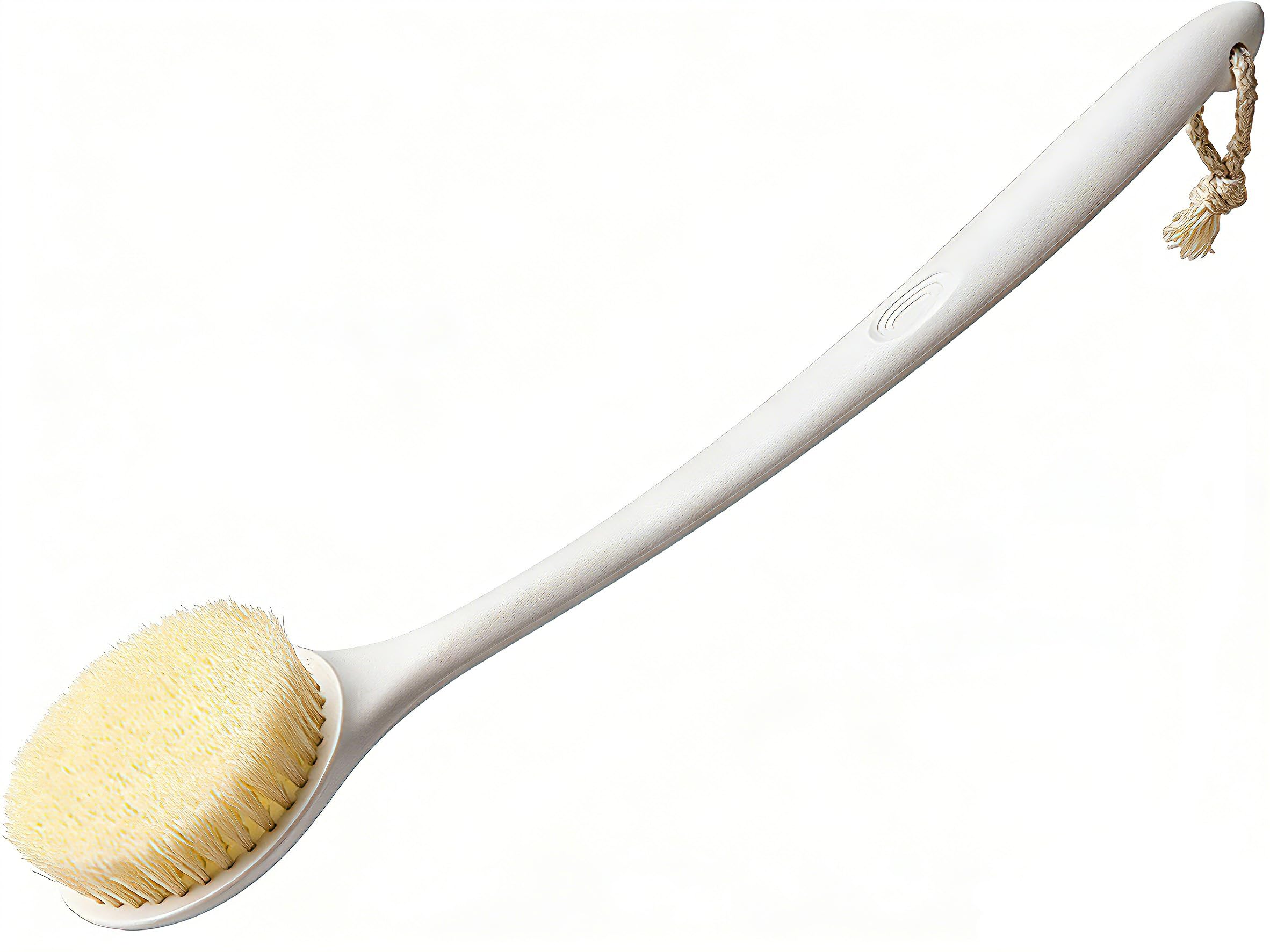elzle Back Scrubber - 38cm Long Handle, Natural Soft Bristles | Wet/Dry Use
