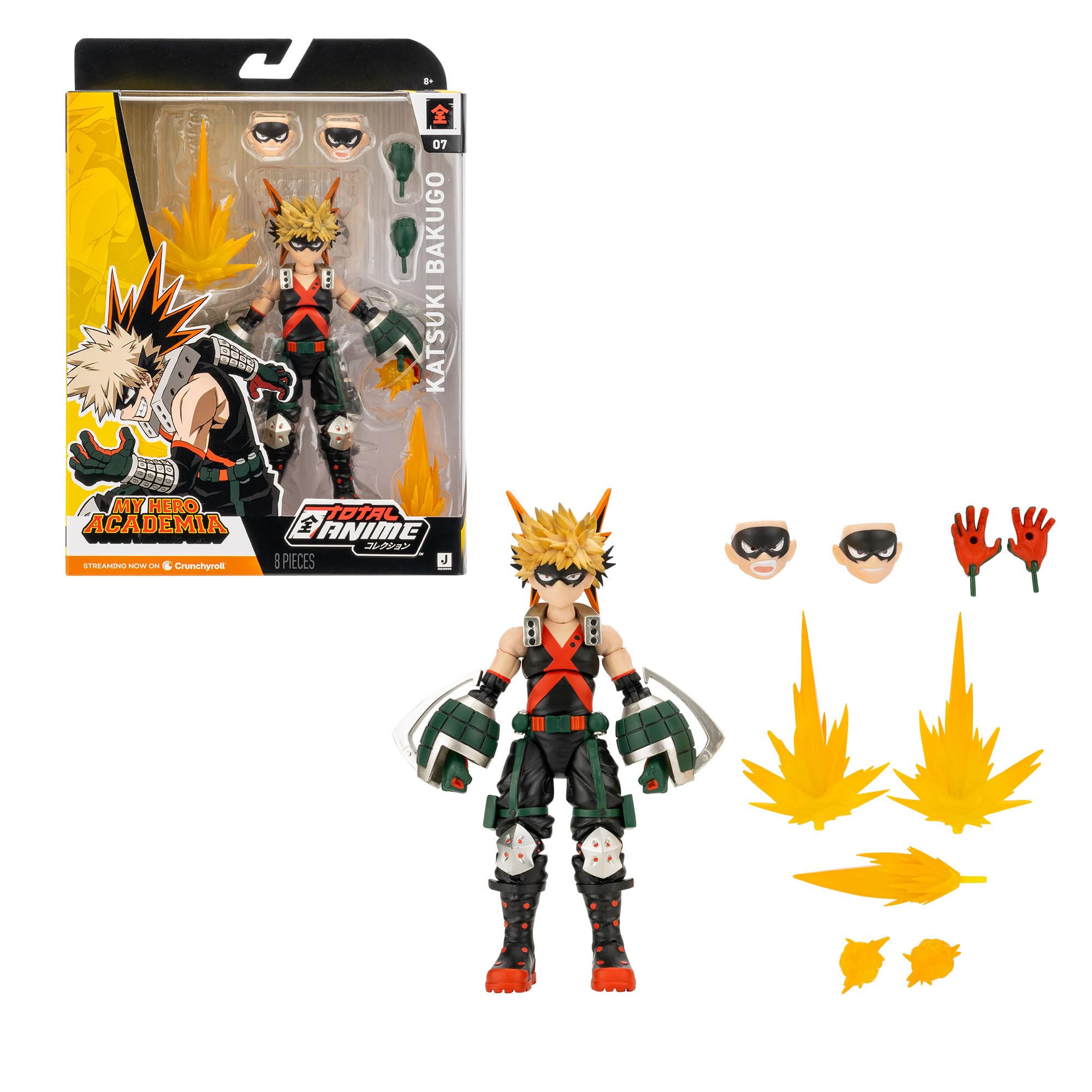Total Anime Katsuki Bakugo 6.5-Inch Poseable Figure with Swappable Faces and Blast Effects 1