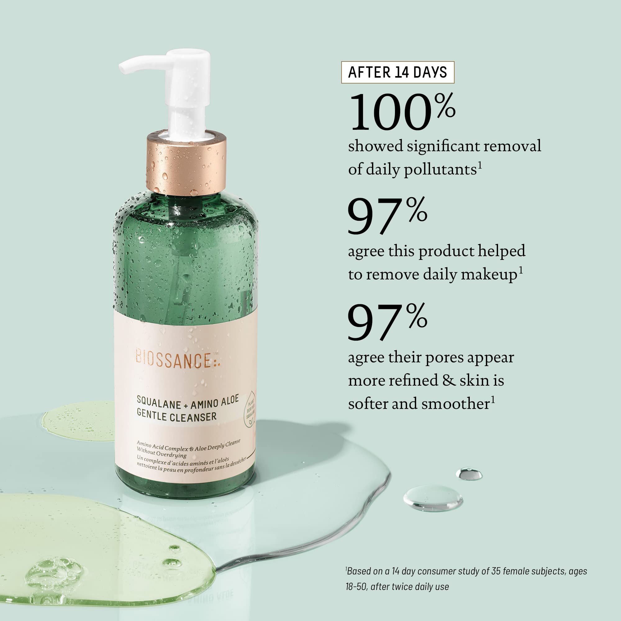 Biossance Squalane + Amino Aloe Gentle Face Wash - 200ml Foaming Cleanser for Hydration & Makeup Removal 2