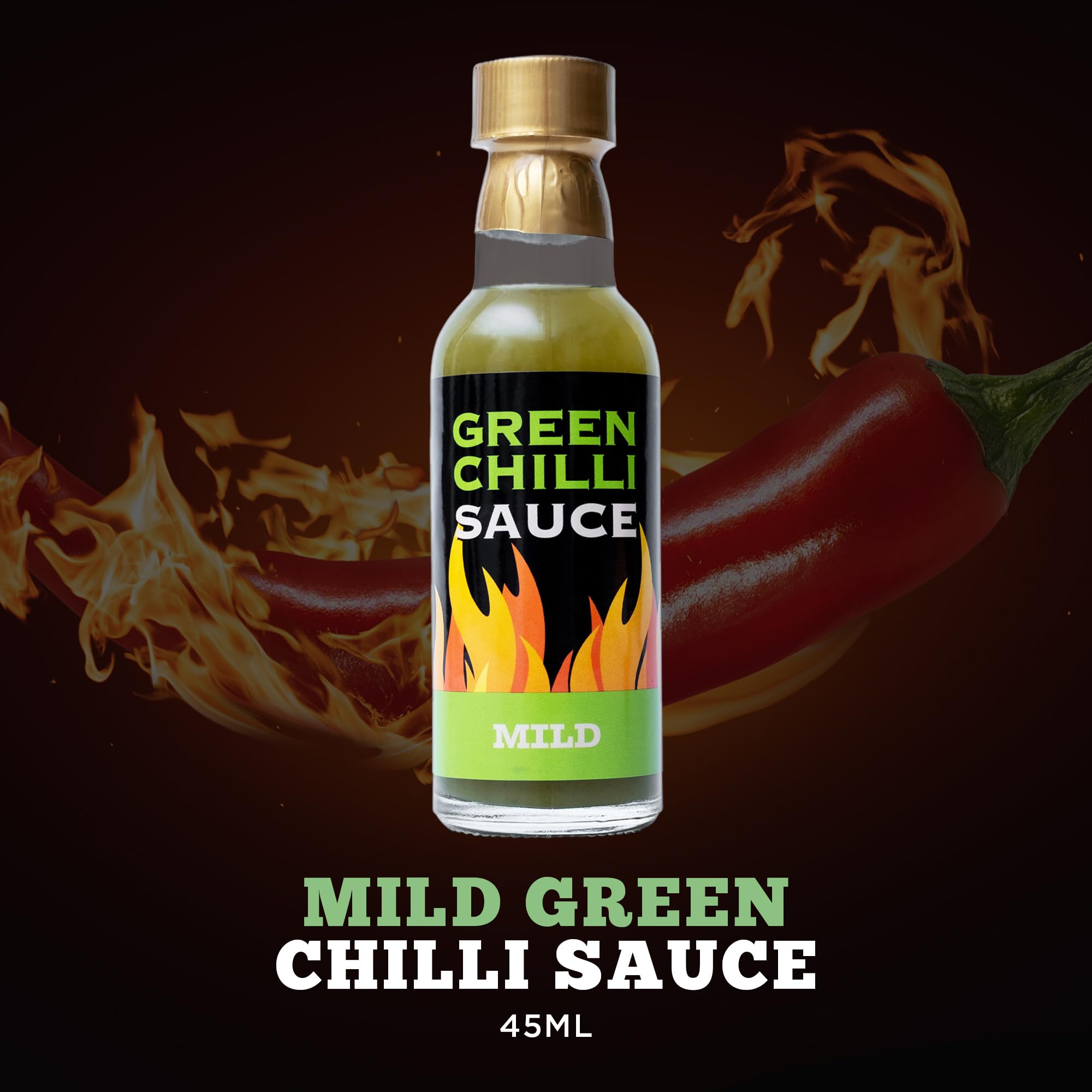 Hot Sauce Gift Set - Mild Green Chilli & Habanero Sauce Duo with Chilli Shaped Dipping Dish 6