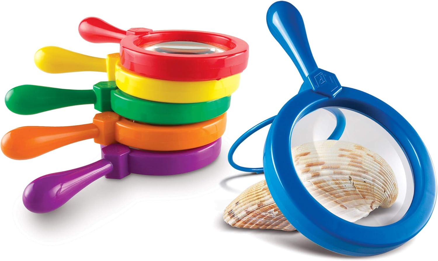 Learning Resources Jumbo Magnifiers - 4.5x Magnification Set of 6 for Kids