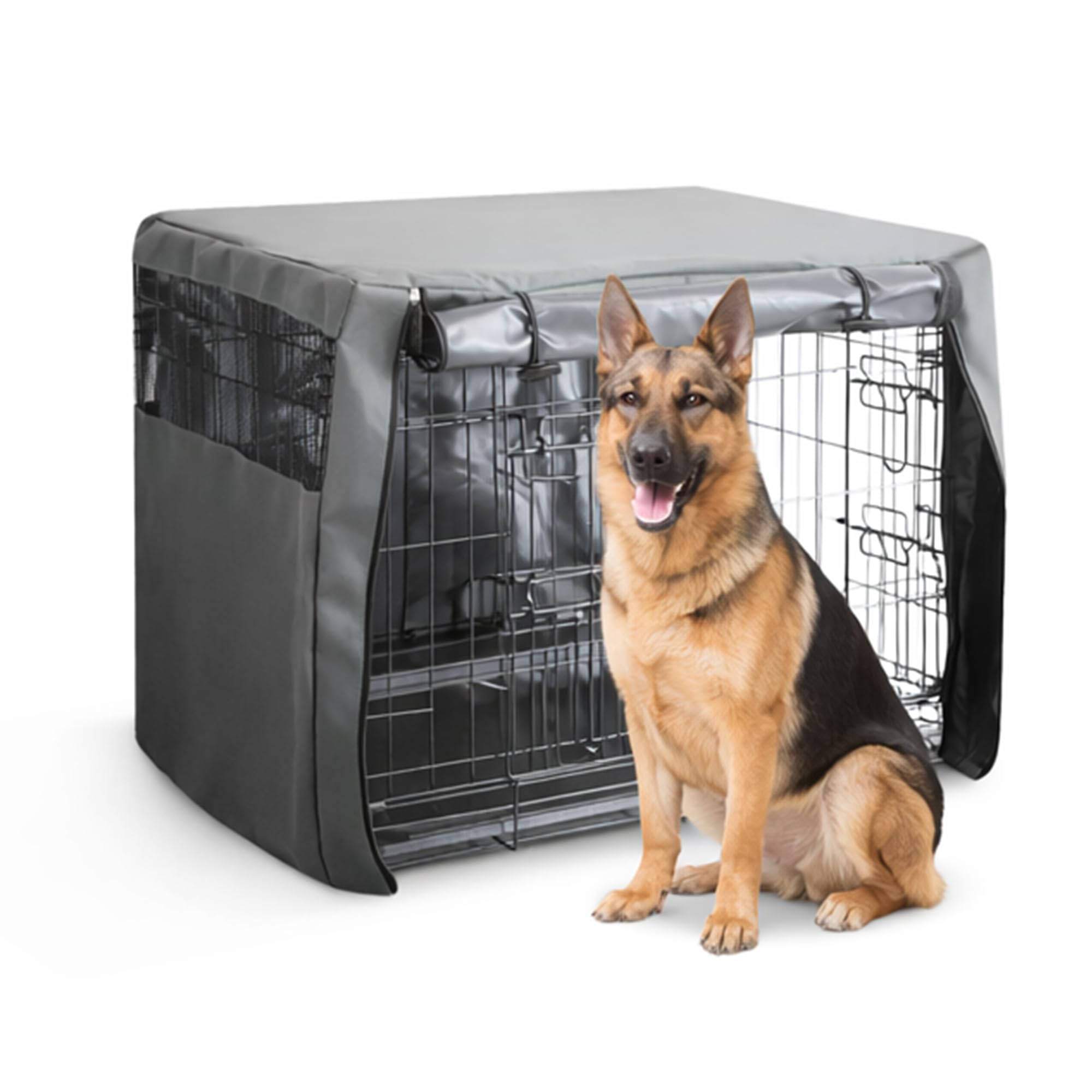 FurDreams Premium Crate Cover - Durable Polyester with PVC Coating | Grey | 48 Inch