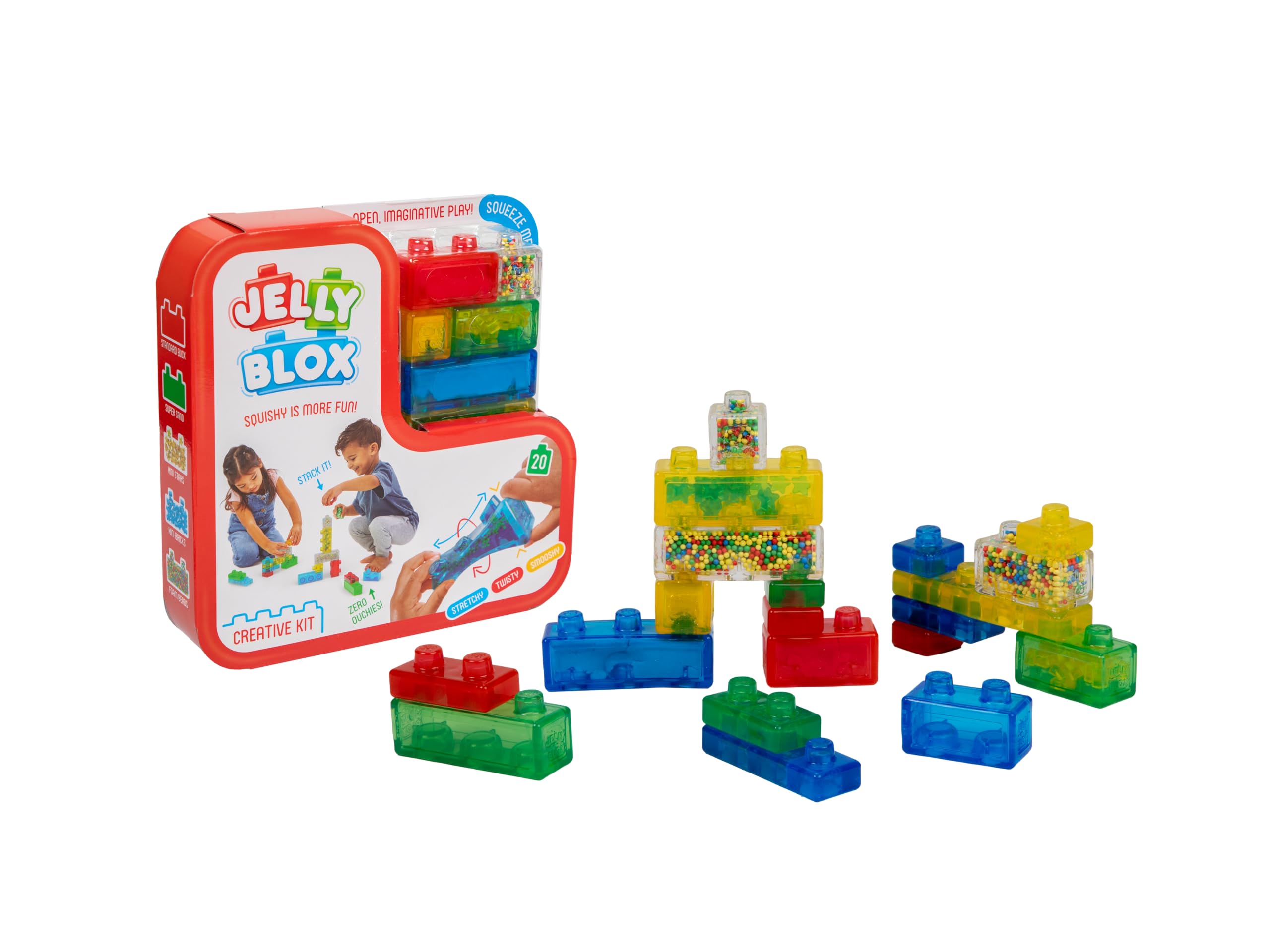 Jelly Blox Creative Kit Stacking Blocks | Squishy Sensory Play | Ages 2+