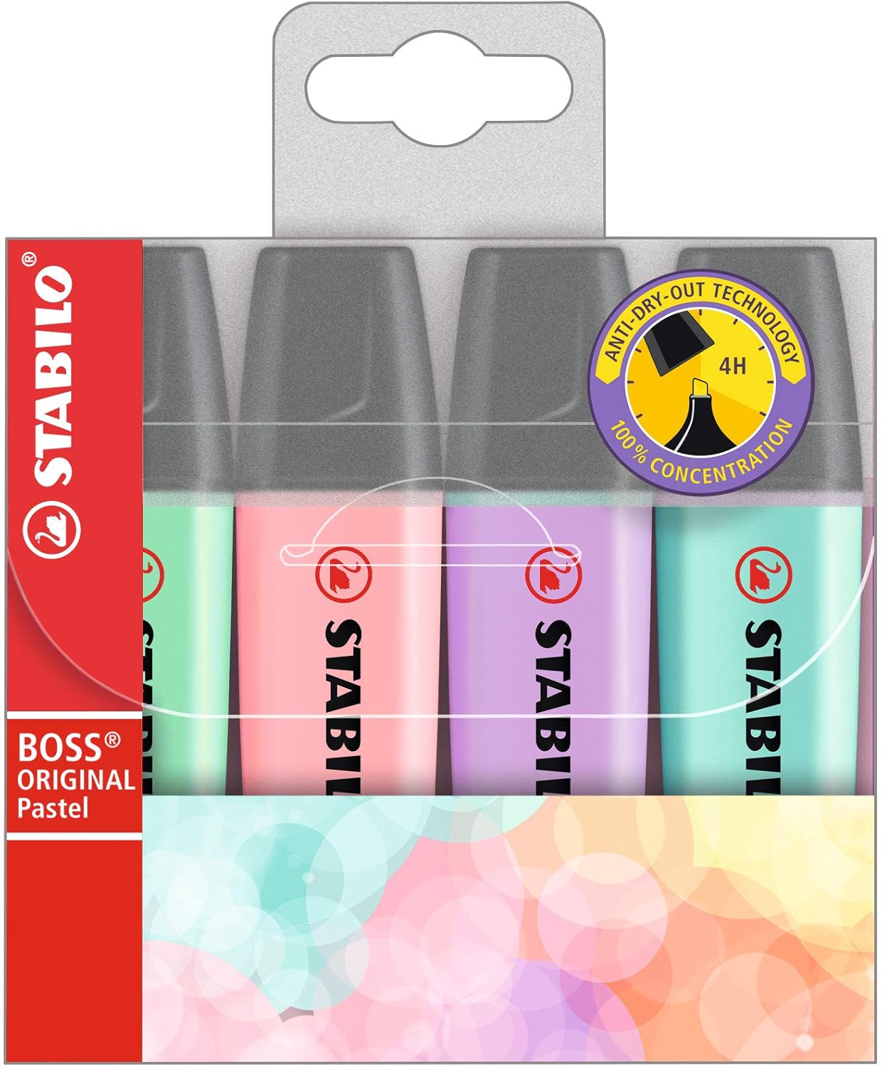 Highlighter - STABILO BOSS ORIGINAL Pastel Wallet of 4 Assorted Colours 1