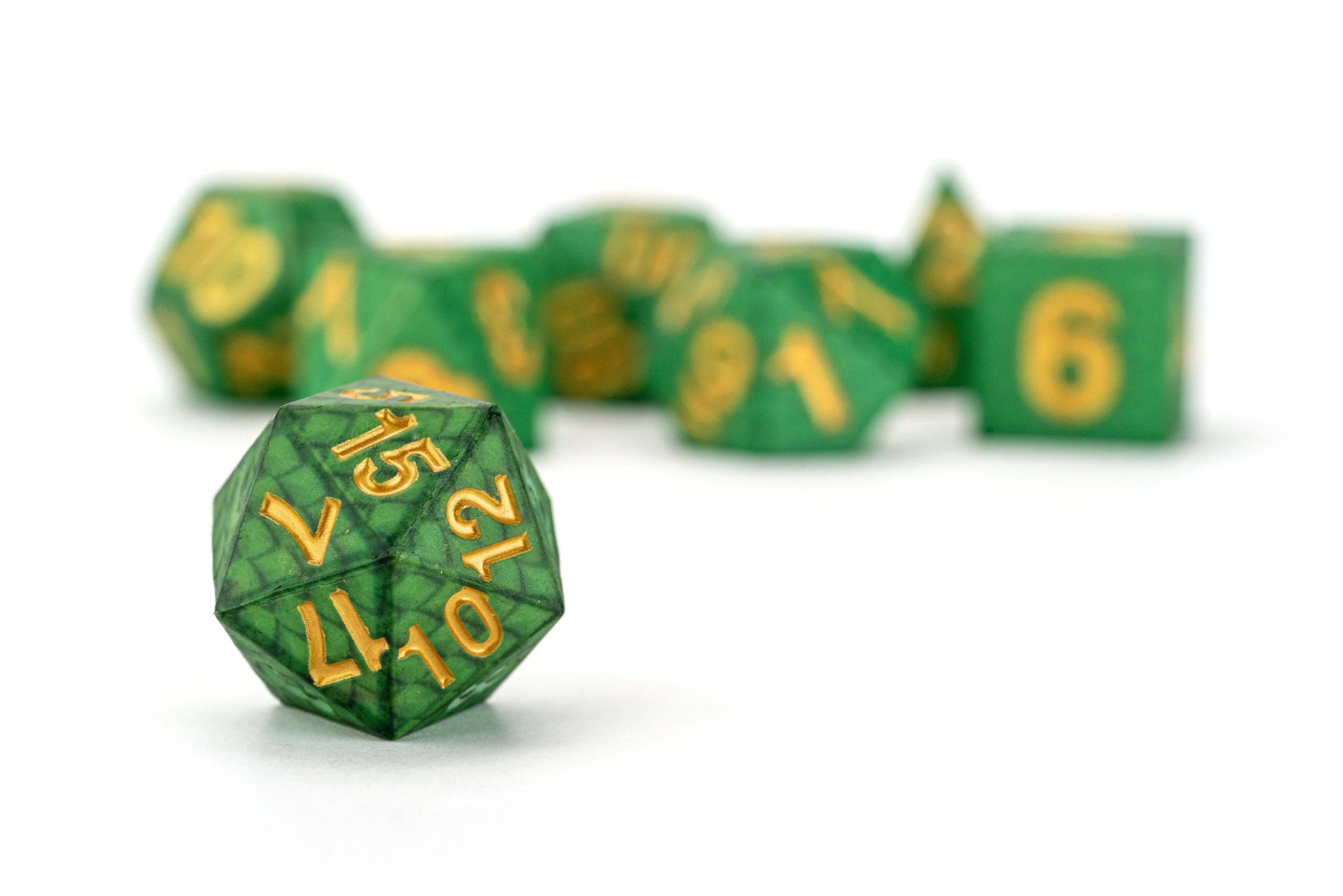 Metallic Dice Games Dragon Storm FanRoll Silicone Dice Set: Green Dragon Scales 4