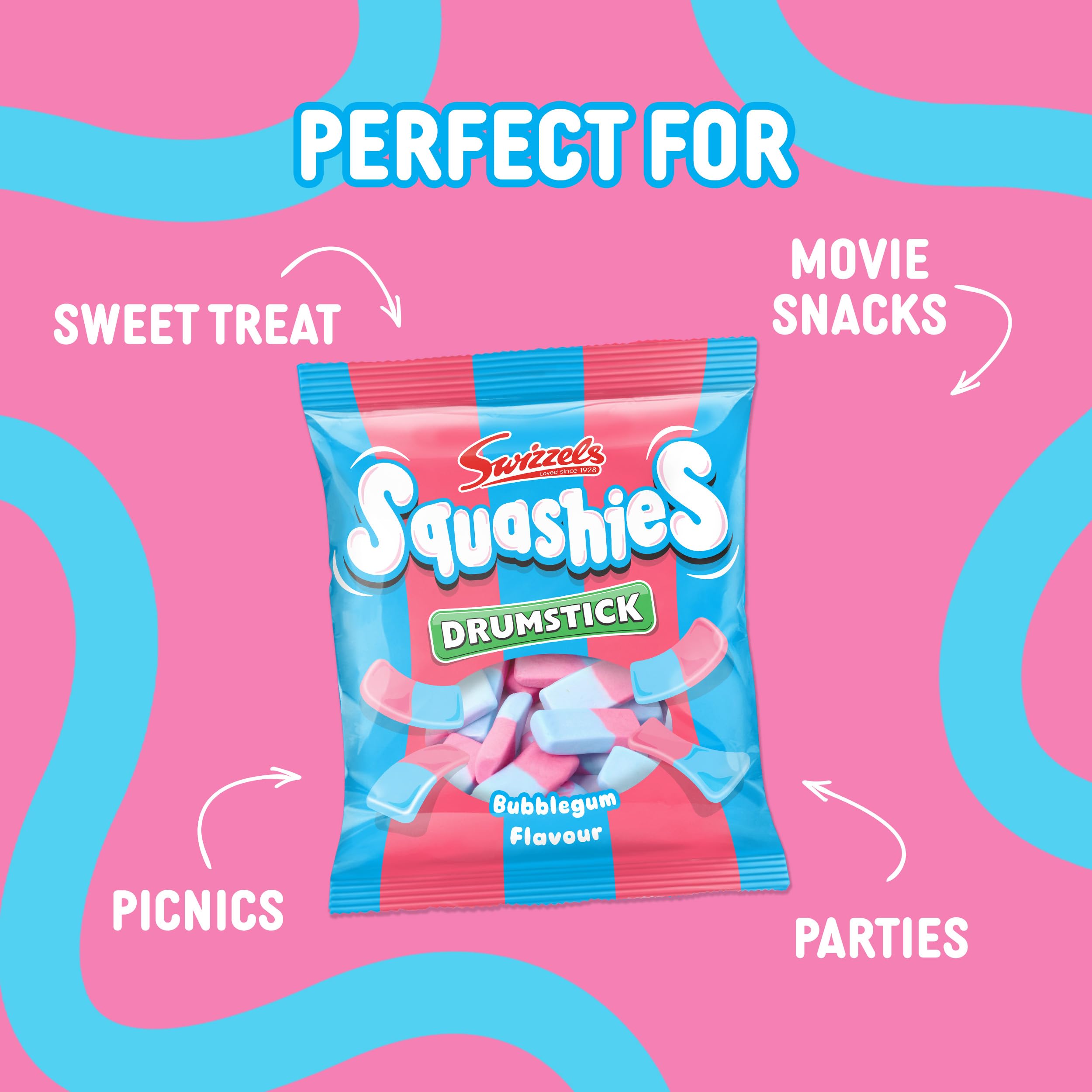 Swizzels Squashies Bubblegum Flavour Chewy Sweets - 140g Single Pack 4