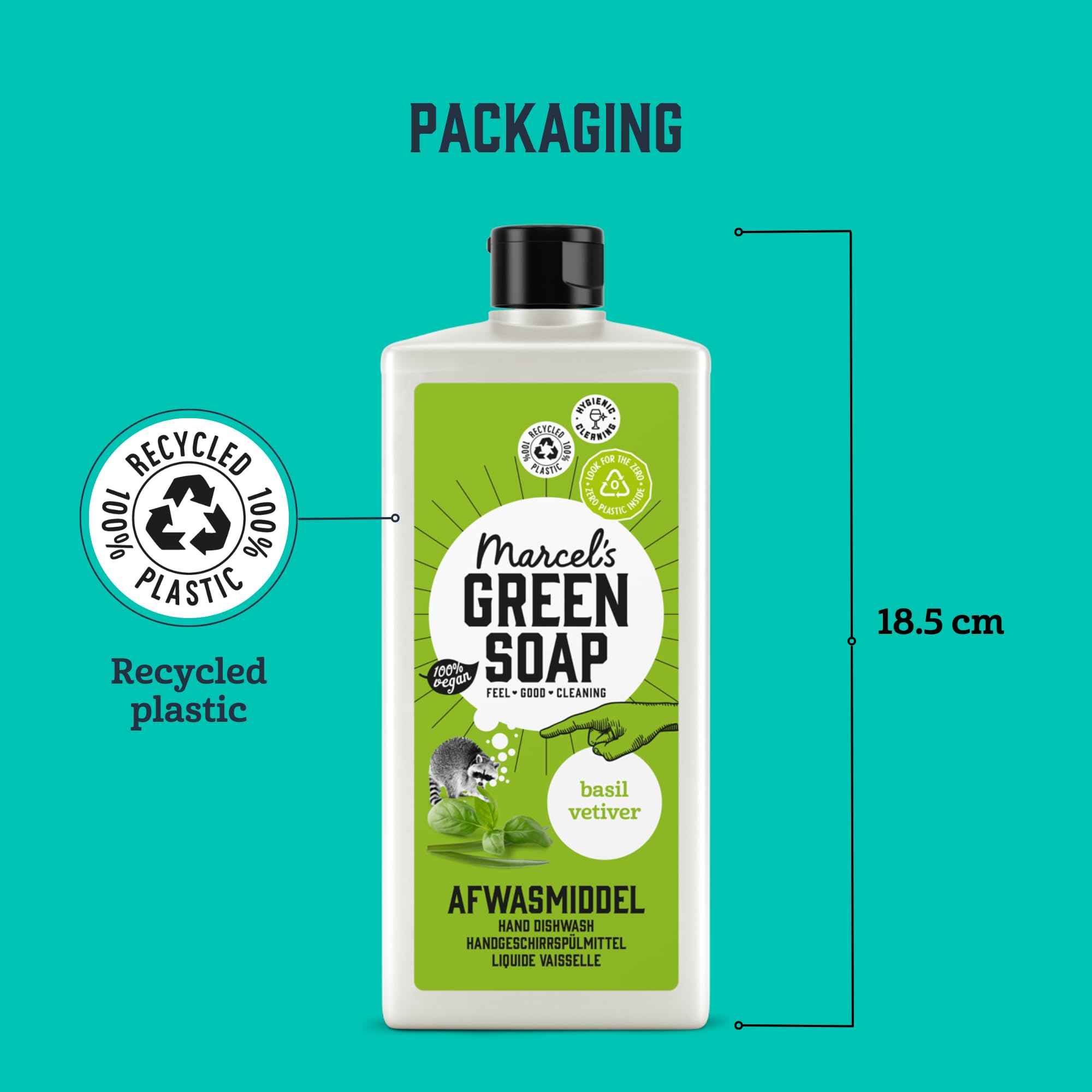 Marcel's Green Soap Washing-Up Liquid - Basil & Vetiver Scent | 500ml | Biodegradable 5