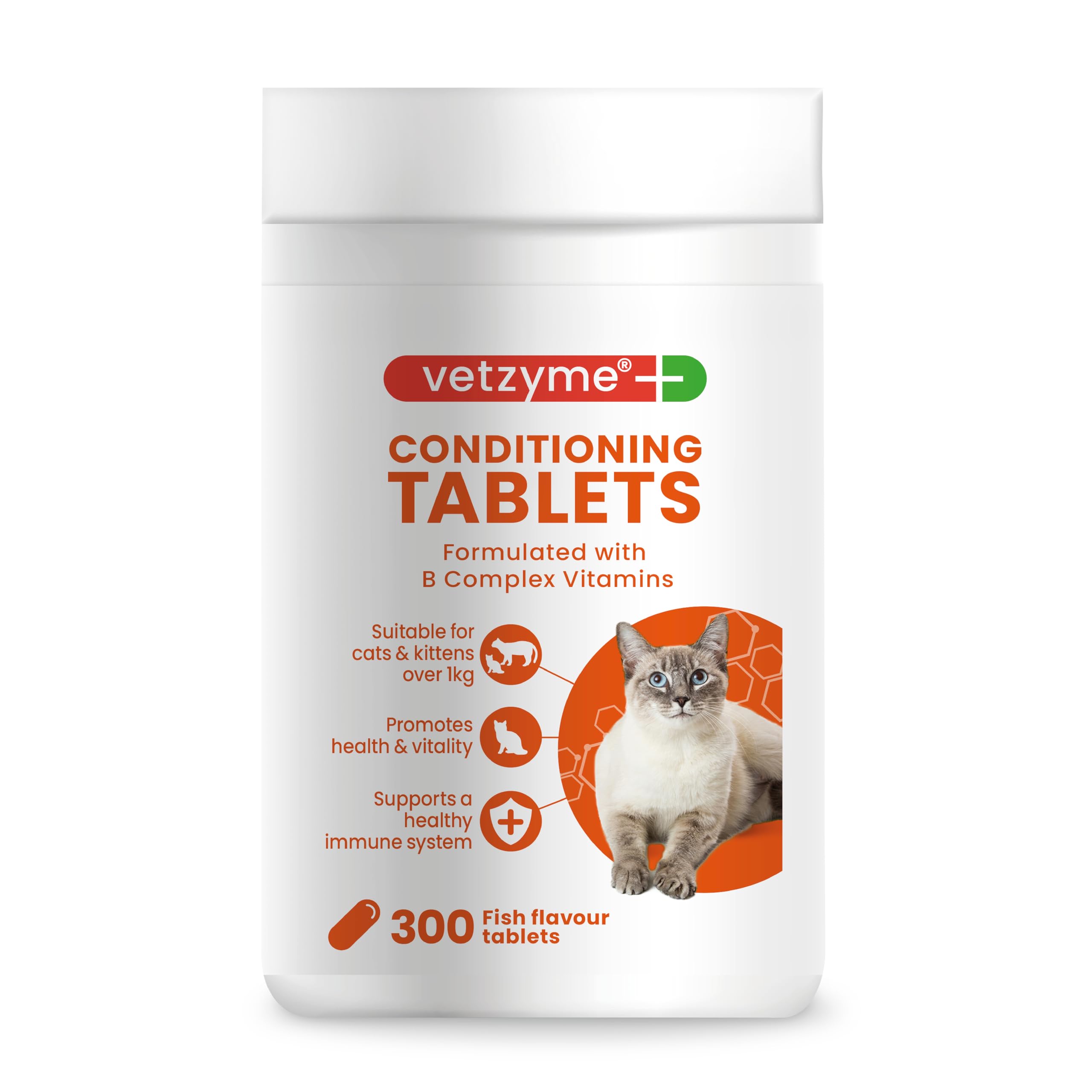 Vetzyme Conditioning Tablets for Cats and Kittens - Multivitamin Supplement | 300 Tablets