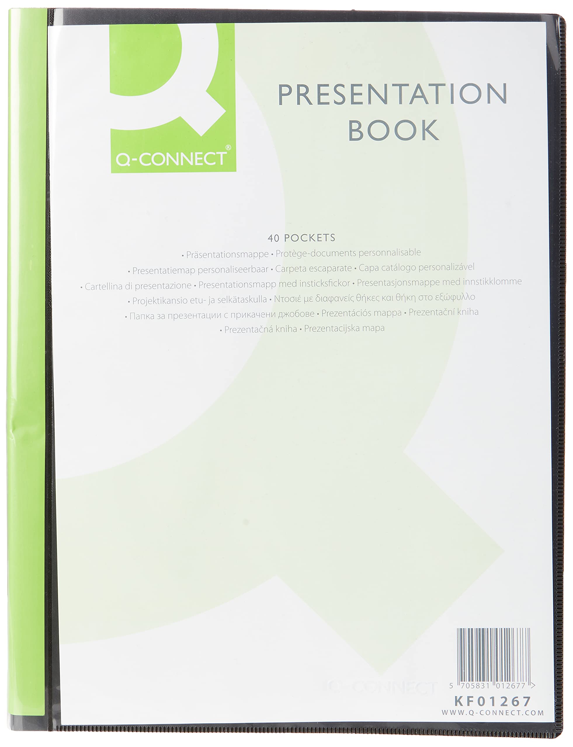 Q-Connect A4 40-Pocket Presentation Display Book - Black | KF01267