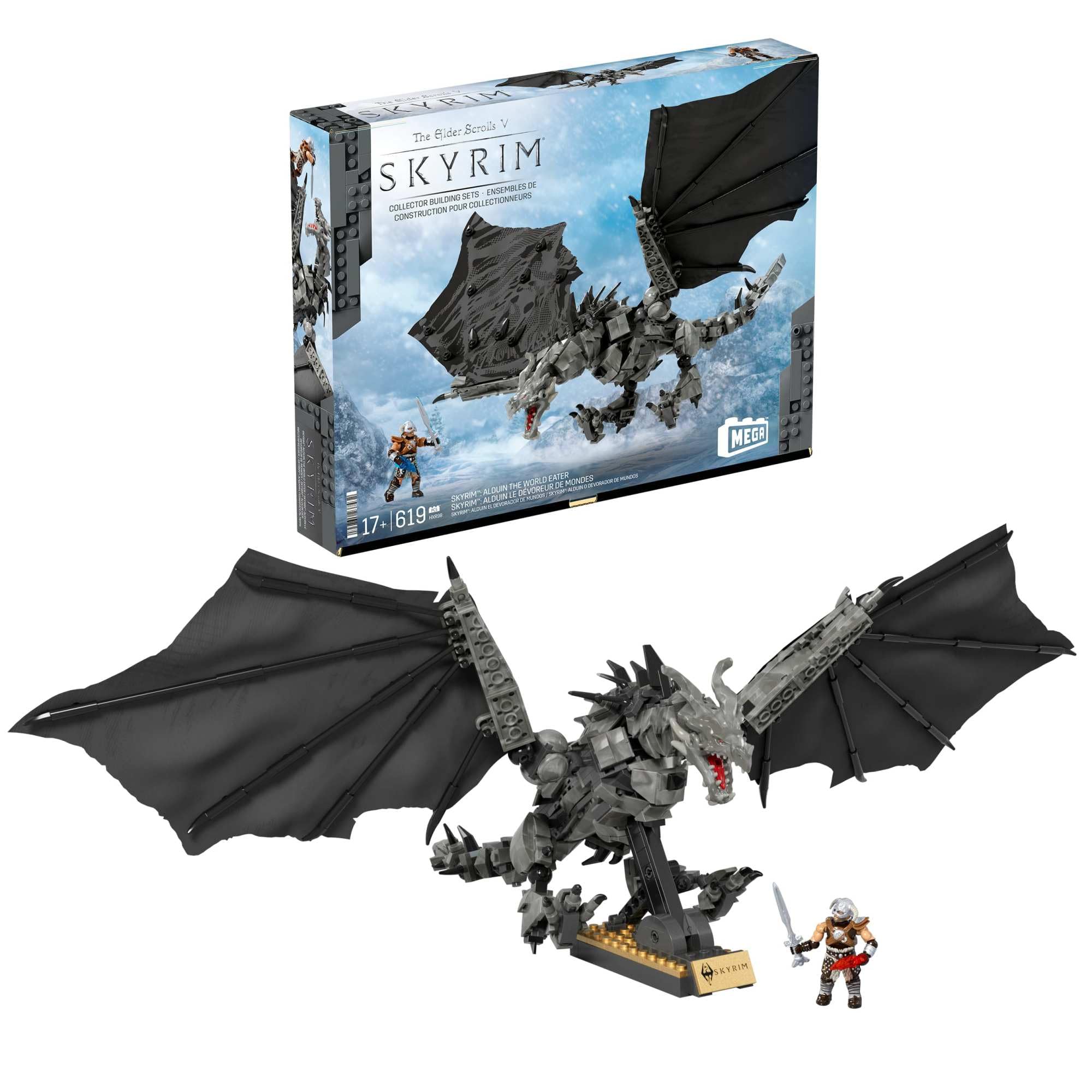 Mega Brands Skyrim Alduin the World Eater Building Set - 619 Pieces, Multicolor