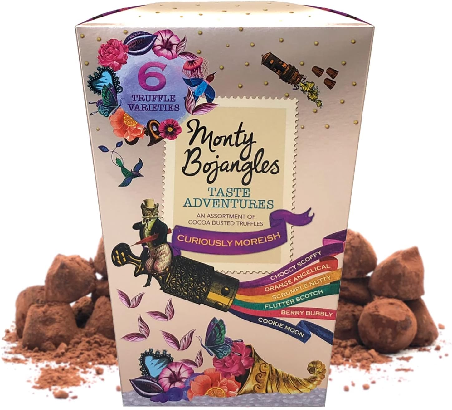 Monty Bojangles Taste Adventures Cocoa Dusted Truffles Assortment - 6 Flavour Luxury Chocolate Gift Box, 225g 1