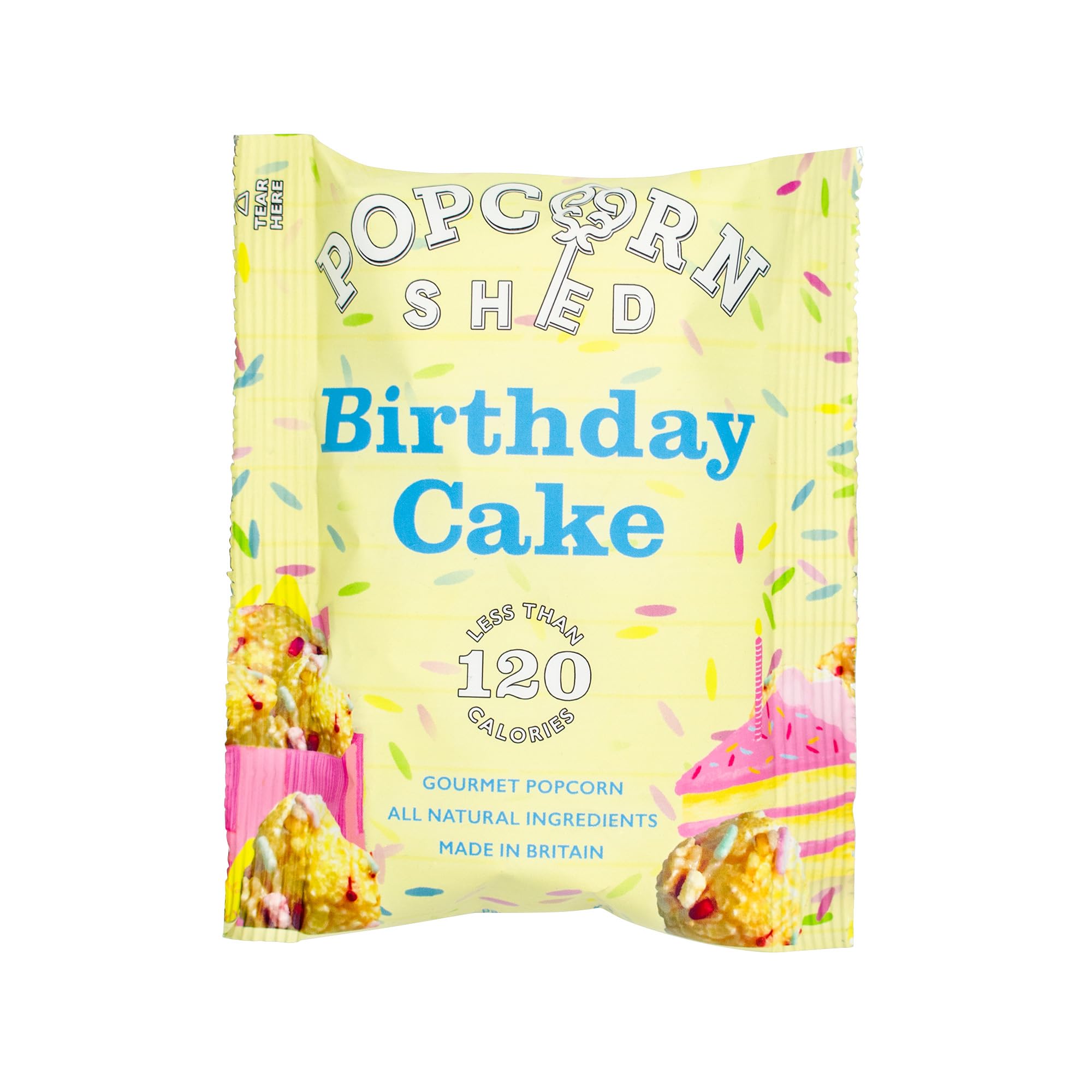 Popcorn Shed Birthday Cake Gourmet Popcorn Snack Pack - Handcrafted Natural Popcorn (24g)