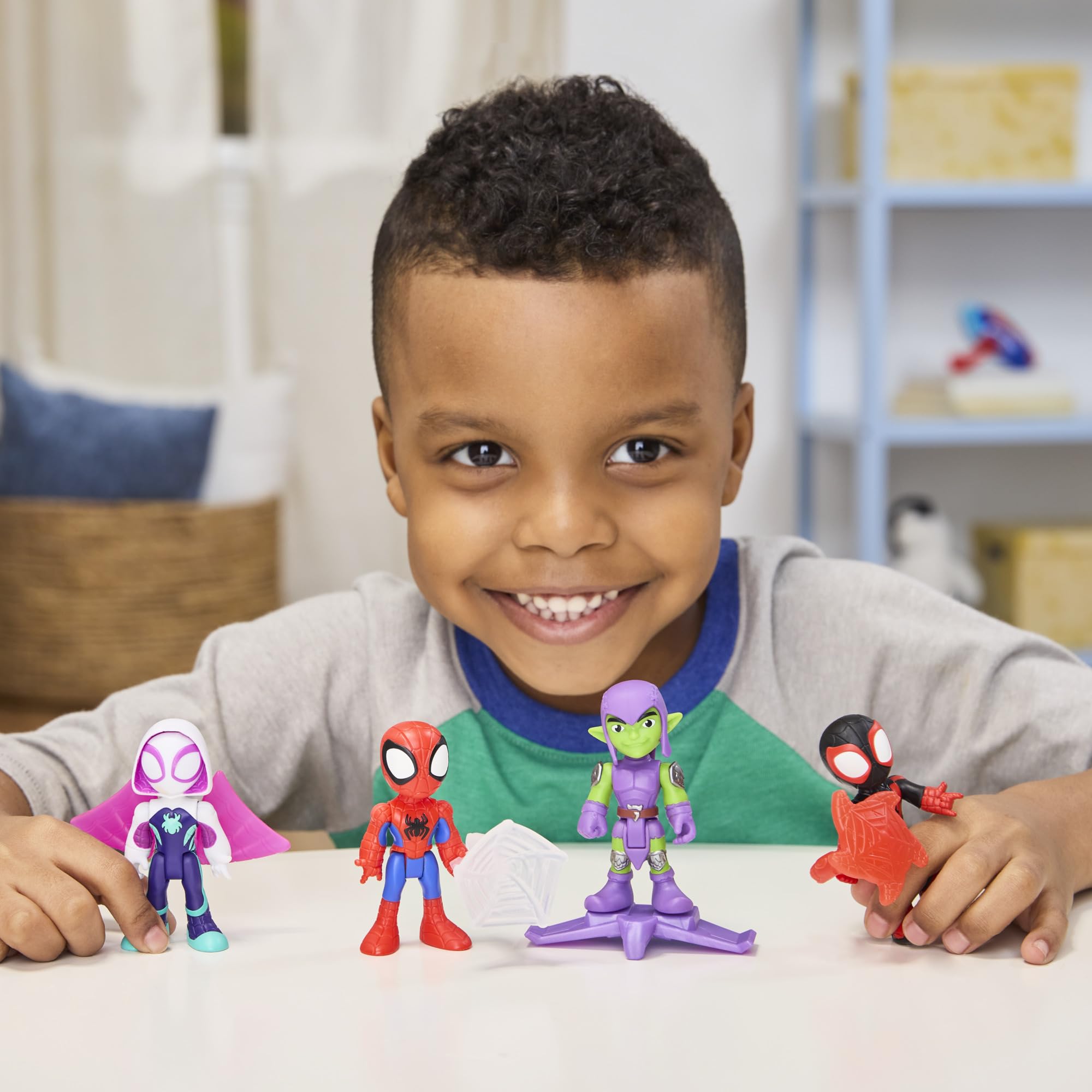 Miles 'Spin' Morales Action Figure - 7.6 cm Poseable Marvel Toy with Web Accessory 4