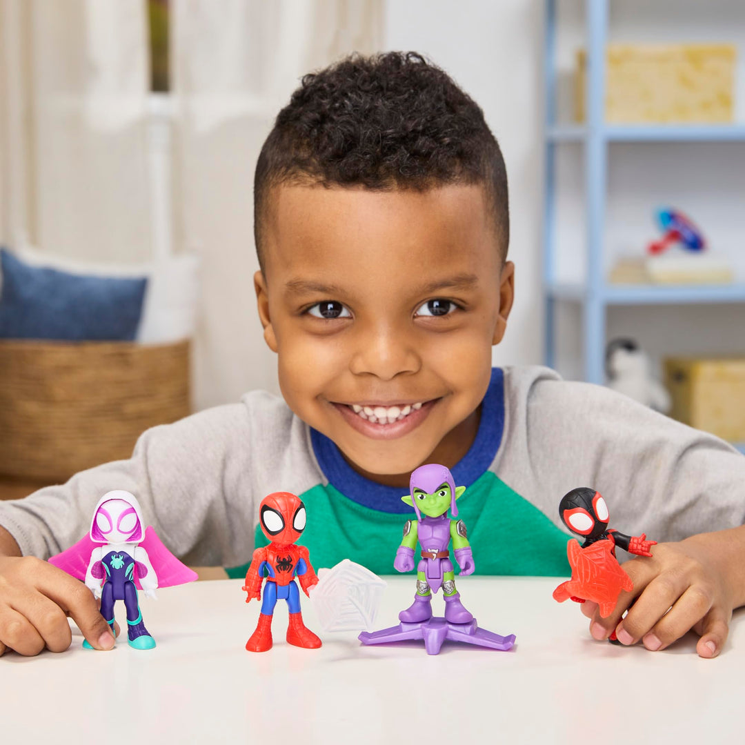 Spidey and His Amazing Friends Web-Slinging Adventure Set - 4-Pack Poseable Marvel Action Figures