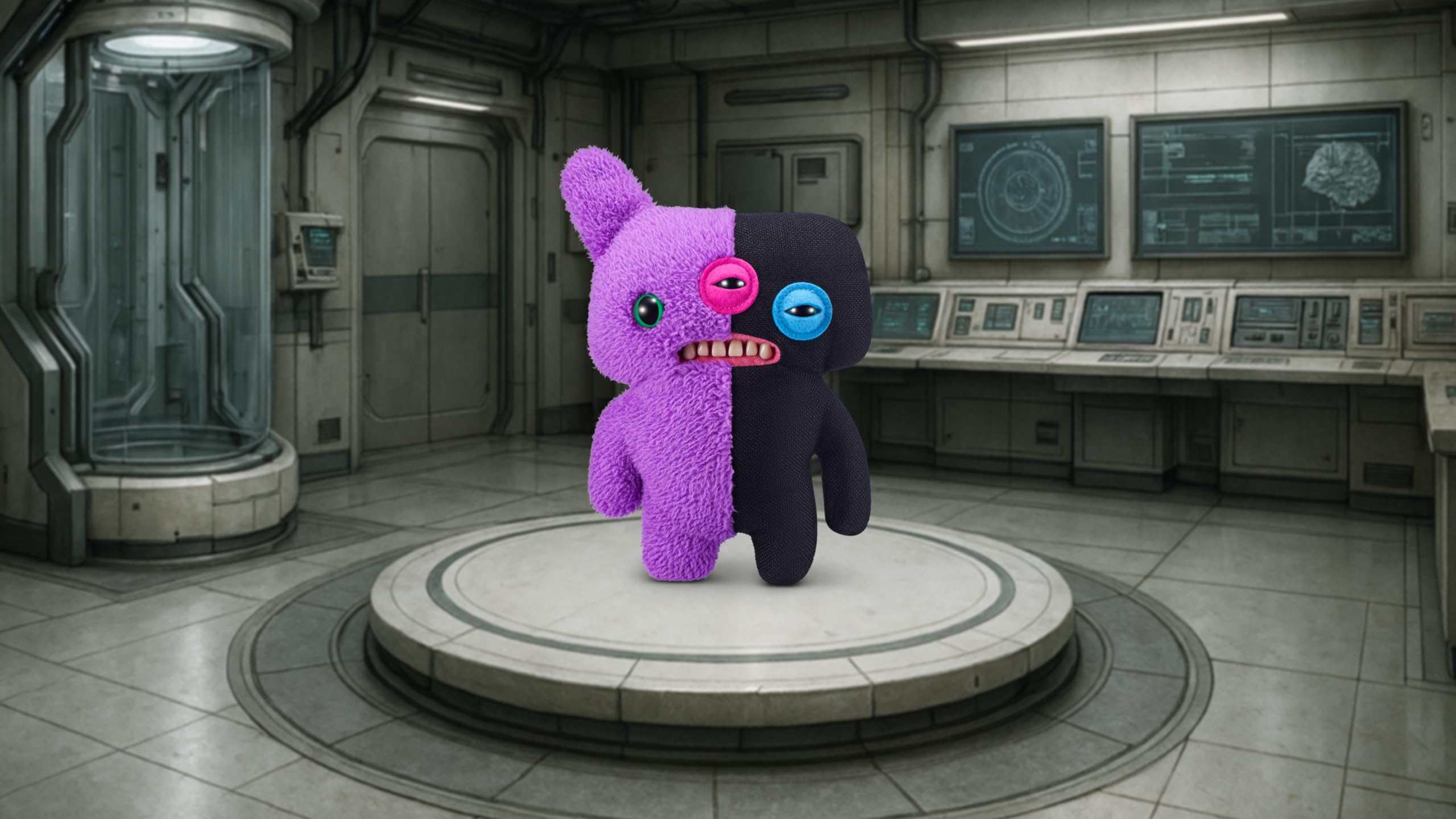 Fuggler Misfit Monsters 9-inch Series 1 - Reekalien Purple & Black Plush Toy by ZURU 2