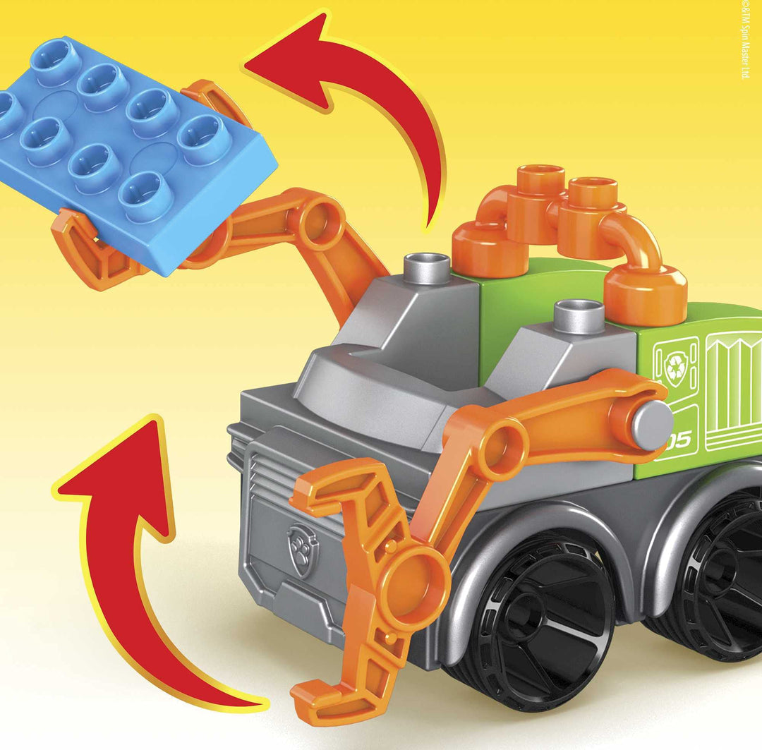 Mattel Mega Bloks Paw Patrol The Movie Rocky&#39;s City Juego de camiones de reciclaje