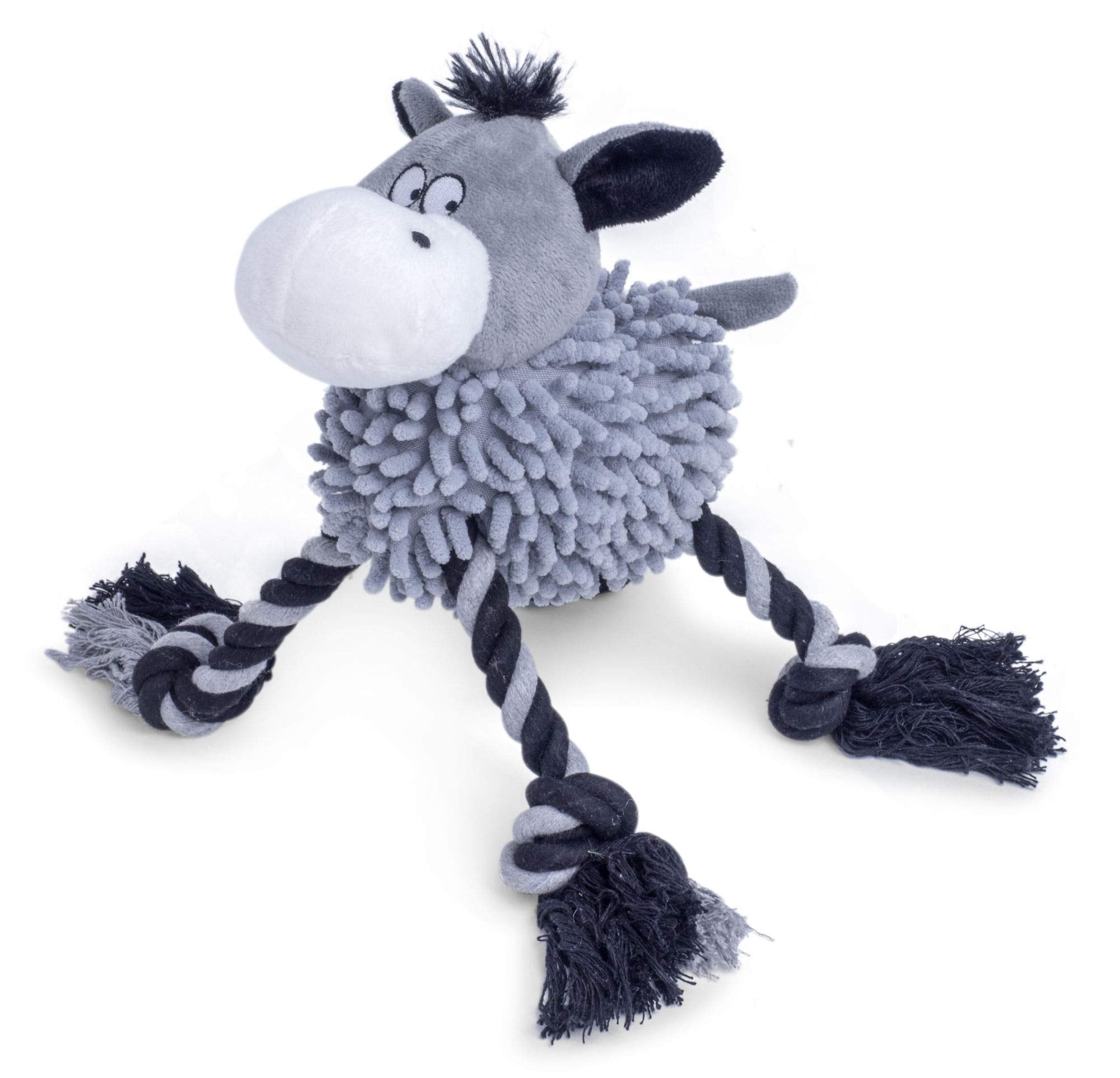 Petface Farmyard Buddies Noodle Donkey Plush Dog Toy | Small Size | Rope Material 1