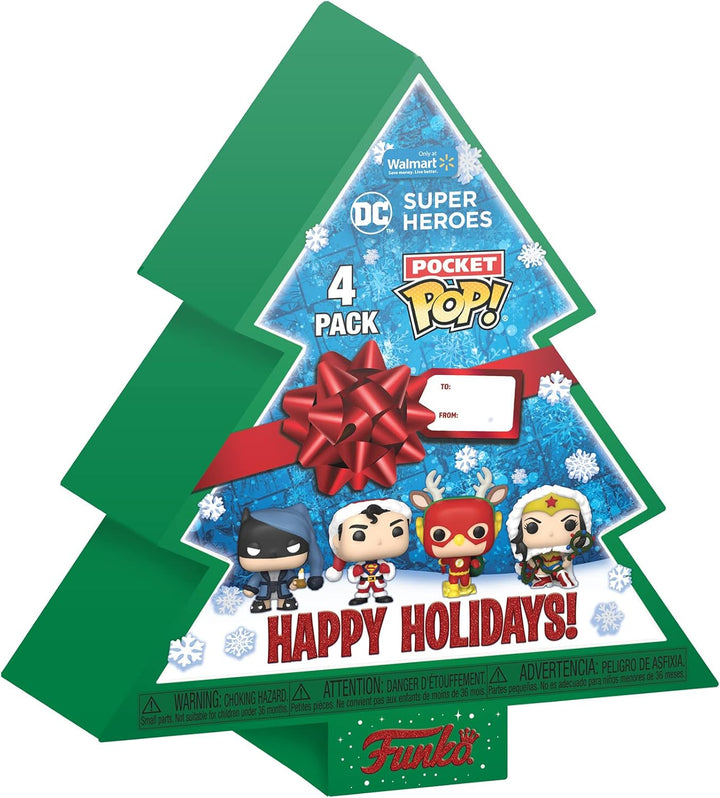 Funko Pocket POP! DC Holiday-Tree Holiday Box - 4 Pack Keychain Set (DC-1234)