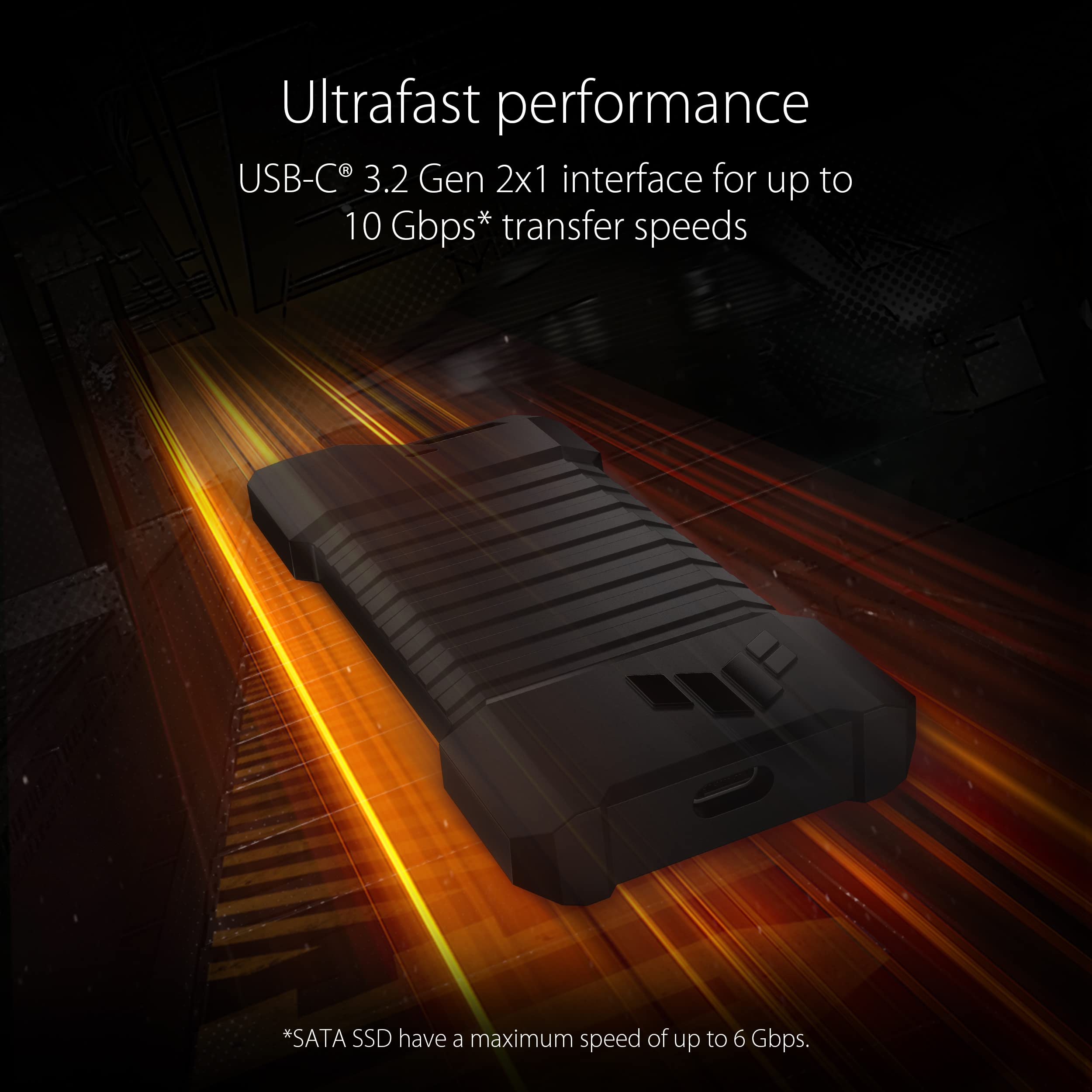 ASUS TUF Gaming A1—USB-C 3.2 Gen 2x1 SSD Enclosure for Dual M.2 NVMe PCIe SSDs 18