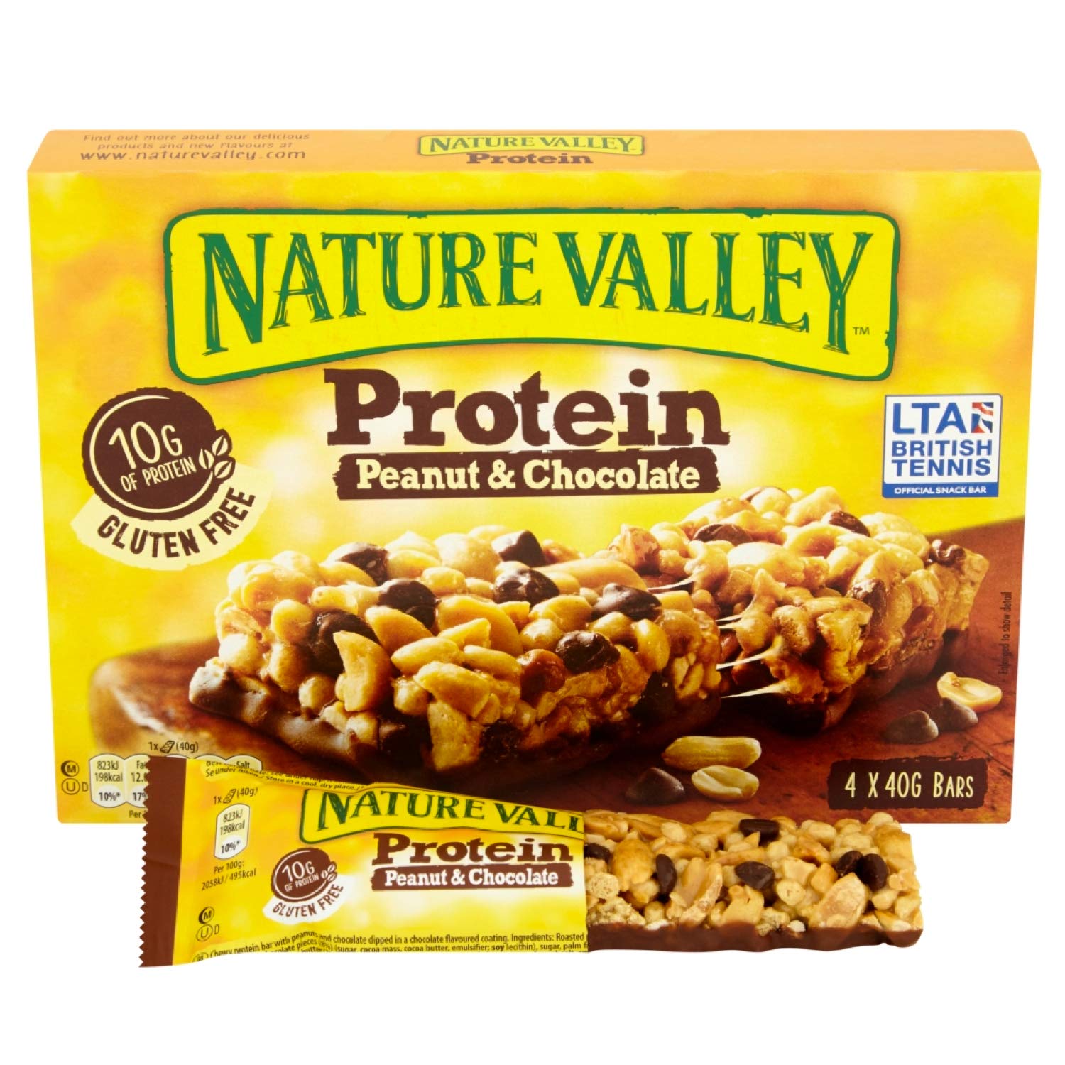 Nature Valley Protein Peanut & Chocolate Cereal Bars - High Protein Snack | 12 Count Pack
