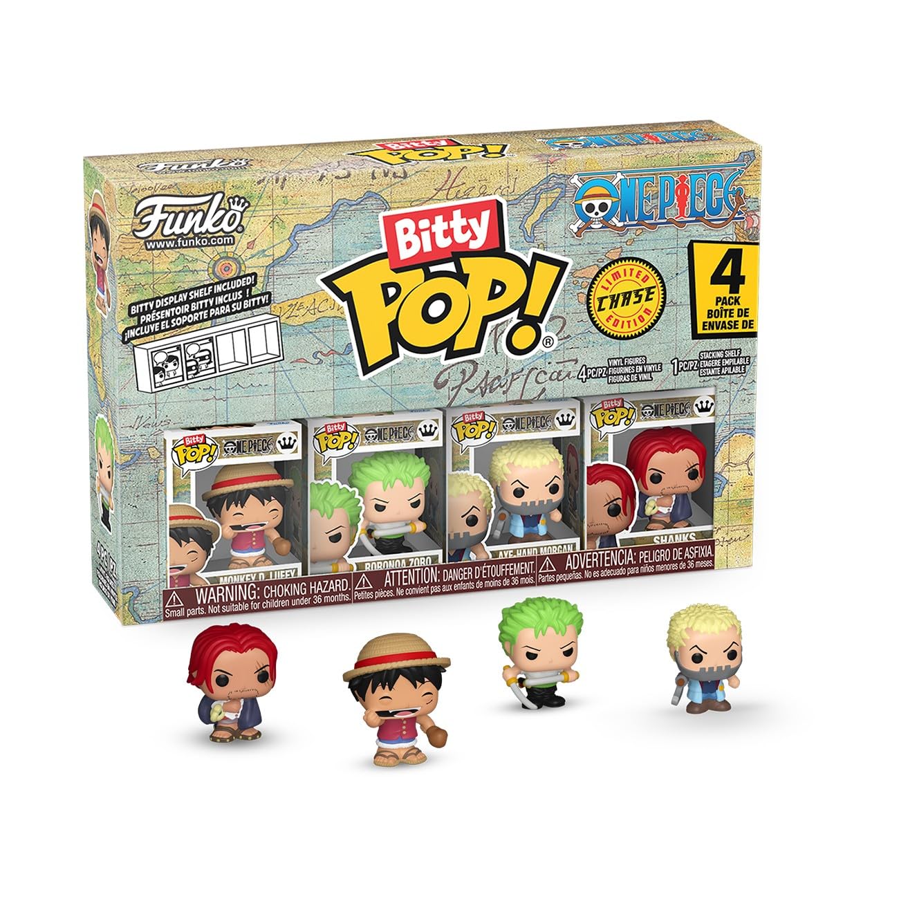 Funko Bitty Pop! One Piece Luffy 4-Pack with Rare Chase Variants 1
