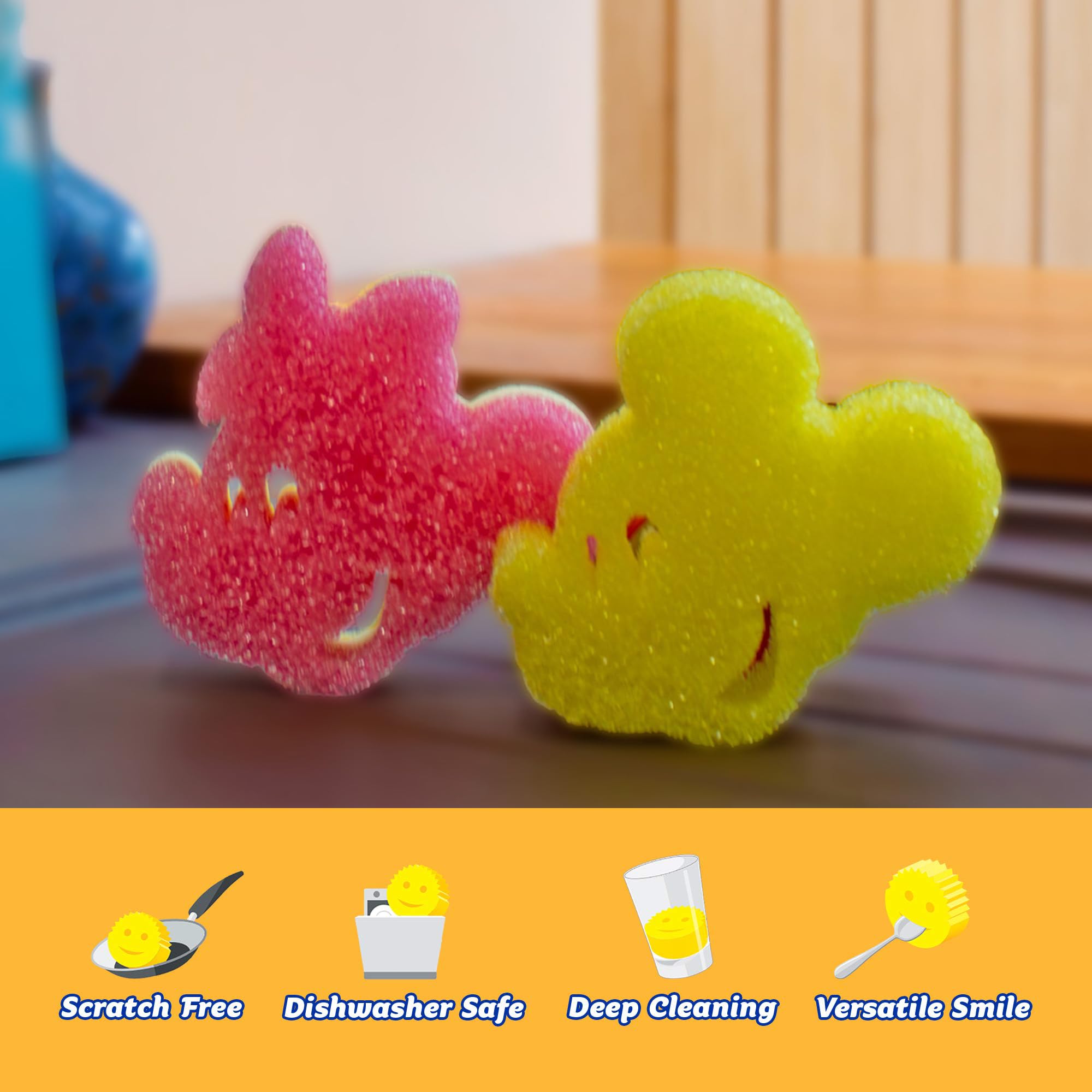 Scrub Daddy Disney Mickey Mouse & Minnie Mouse Dish Sponge Twin Pack - Smile
