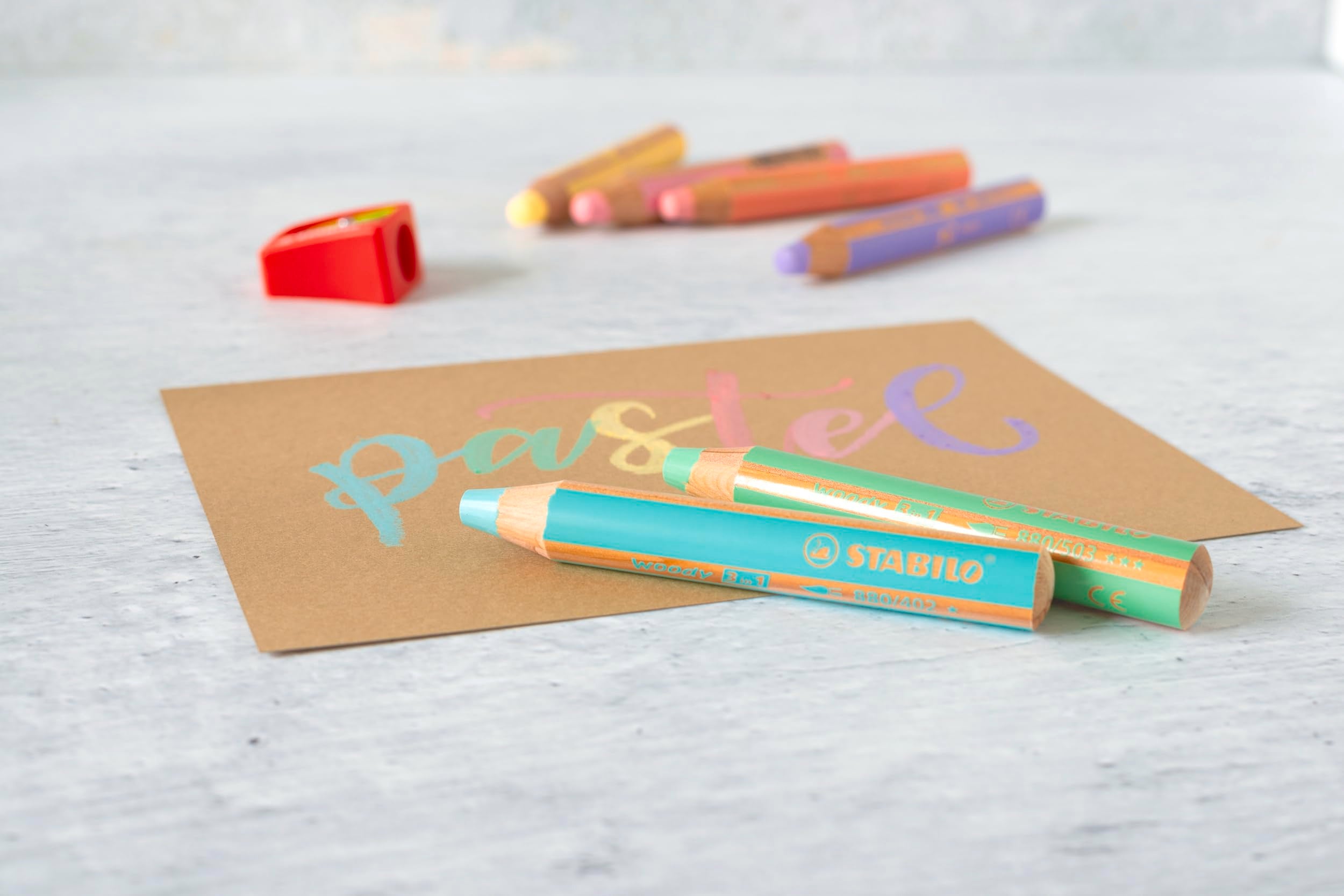 STABILO woody 3-in-1 Coloured Pencils - Pastel Assortment | 6 Count 5