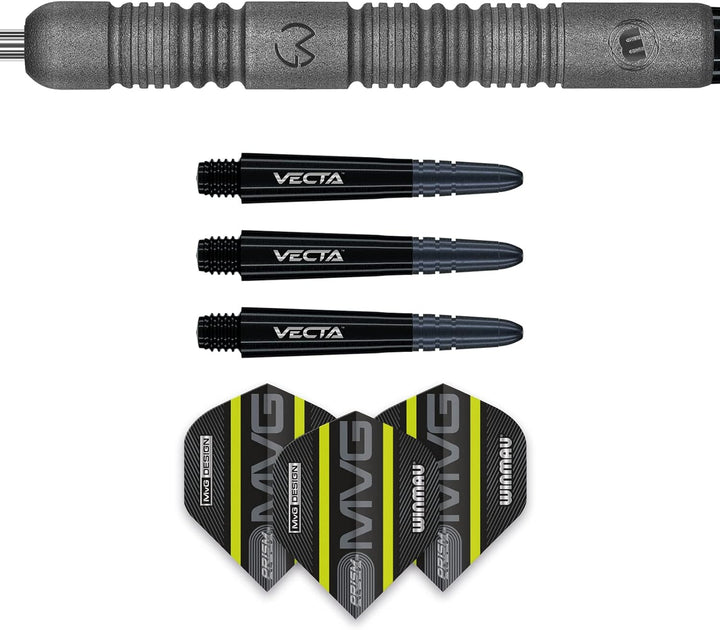 WINMAU Michael Van Gerwen MvG ExAct 25 Gram Tungsten Darts Set with Flights and Shafts - Premium Steel Tip Darts for Precision and Performance