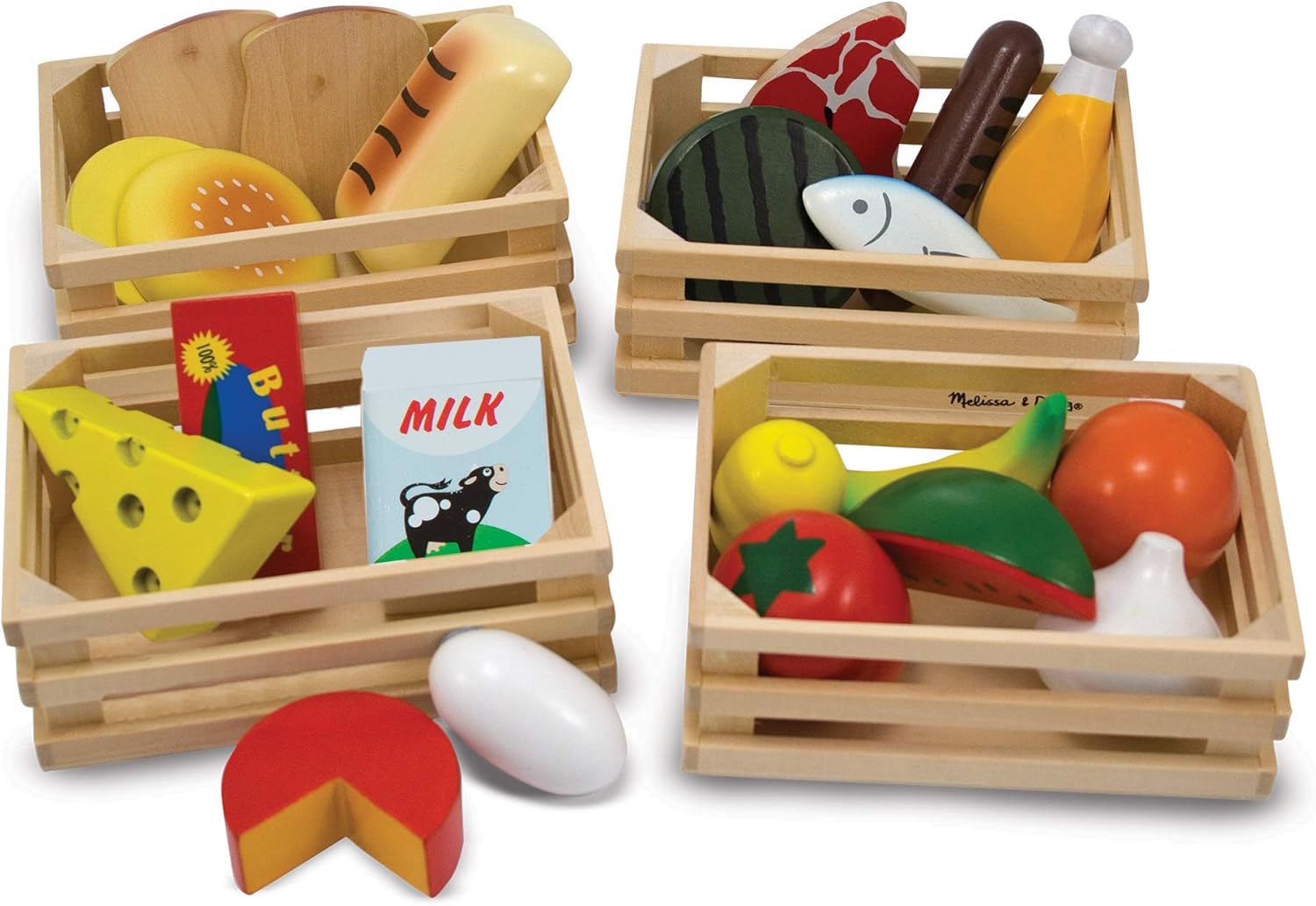 Melissa & Doug Food Groups Wooden Play Food Set - Pretend Play & Educational Toy for Ages 3+ 1