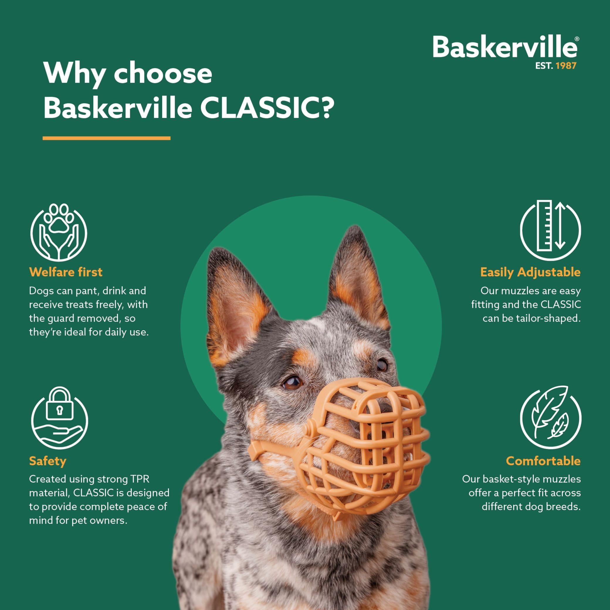 Baskerville Classic Basket Dog Muzzle - Size 9 | Brown TPE 8