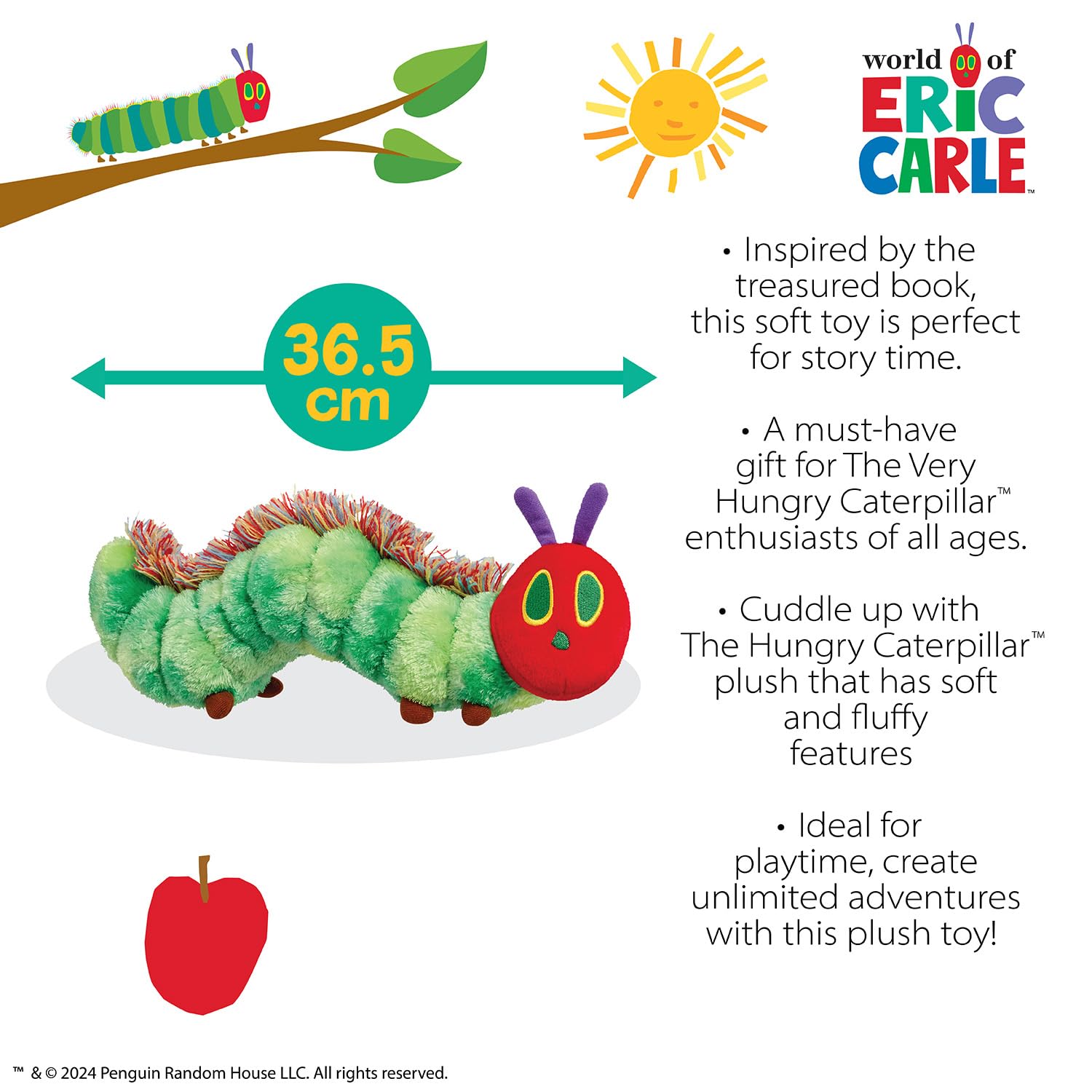 Rainbow Designs Very Hungry Caterpillar Soft Baby Toy | Tactile Fluffy Spine | 12 cm 2